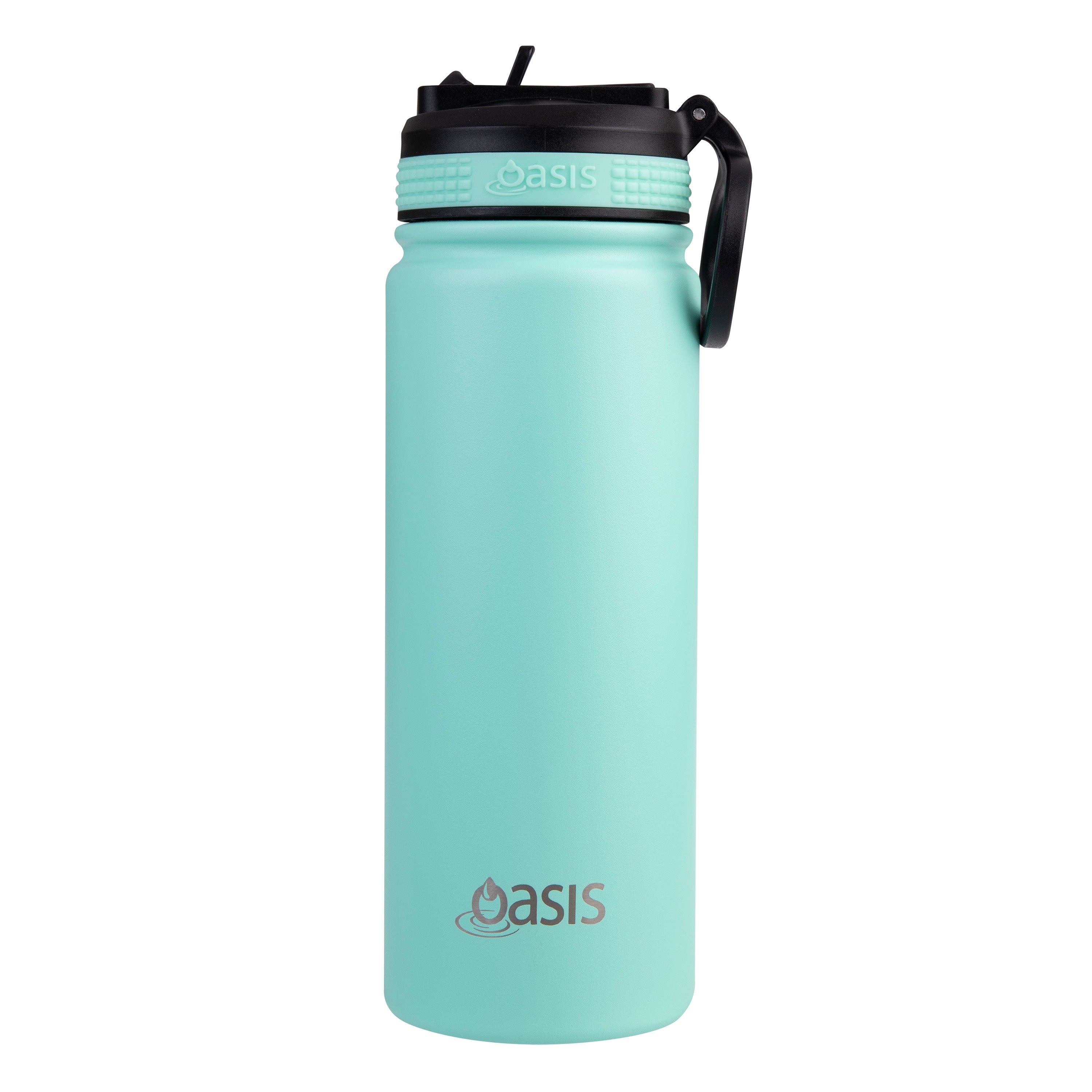 Oasis Challenger Double Wall Sports Bottle with Sipper Straw 550ml - Mint