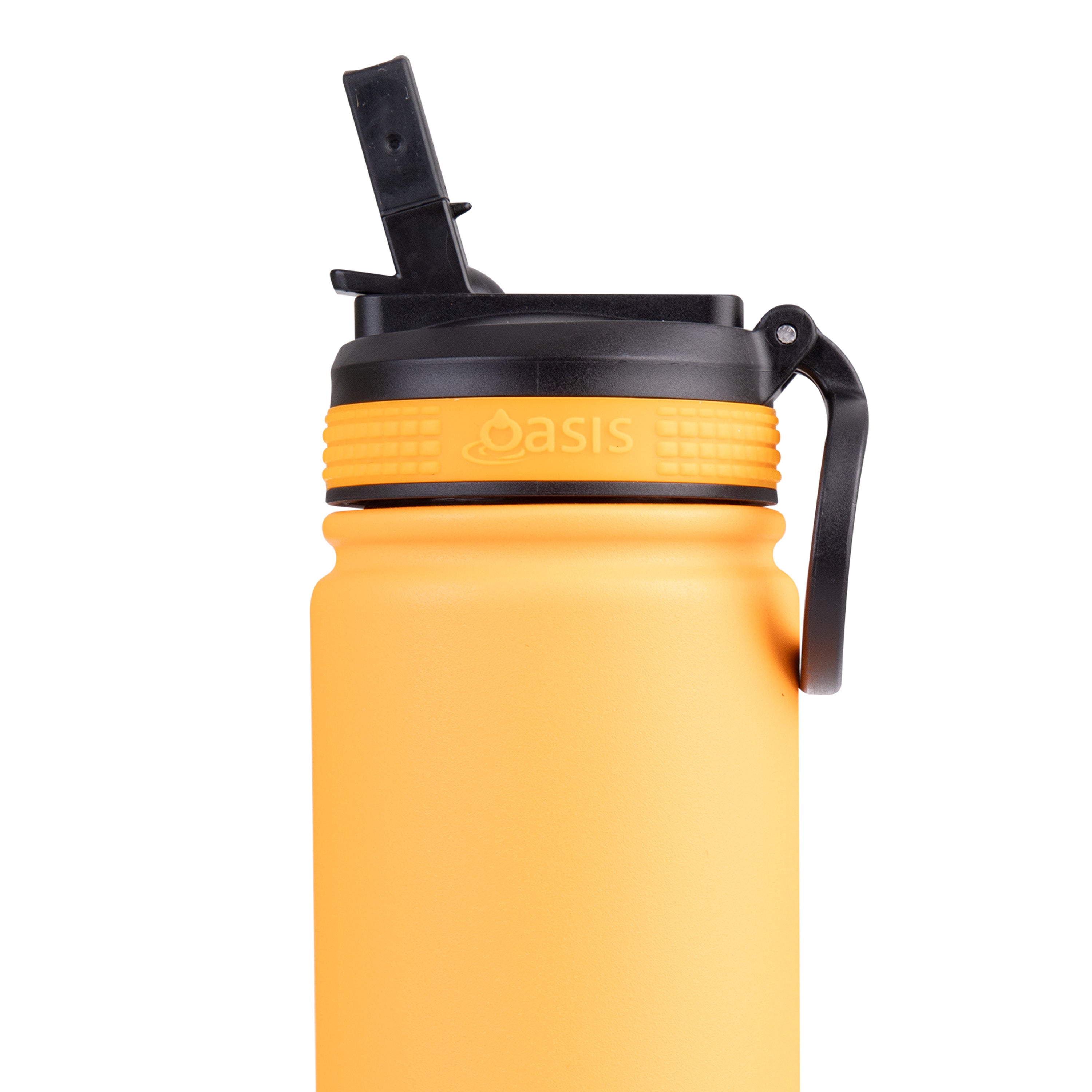Oasis Challenger Double Wall Sports Bottle with Sipper Straw 550ml - Neon Orange