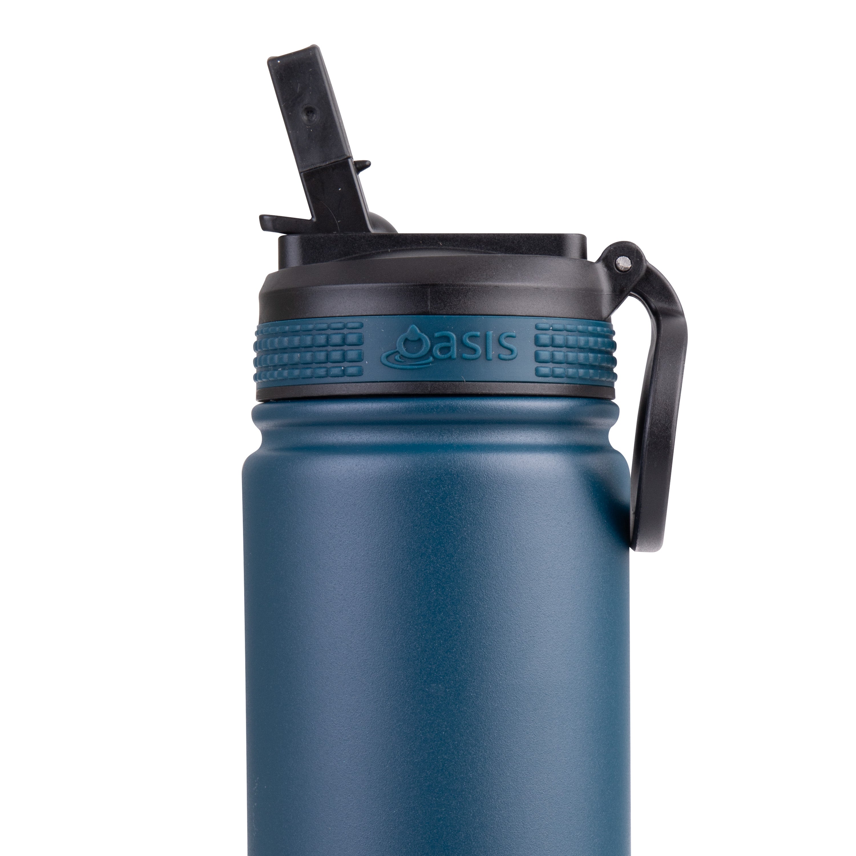 Oasis Challenger Double Wall Sports Bottle with Sipper Straw 550ml - Navy