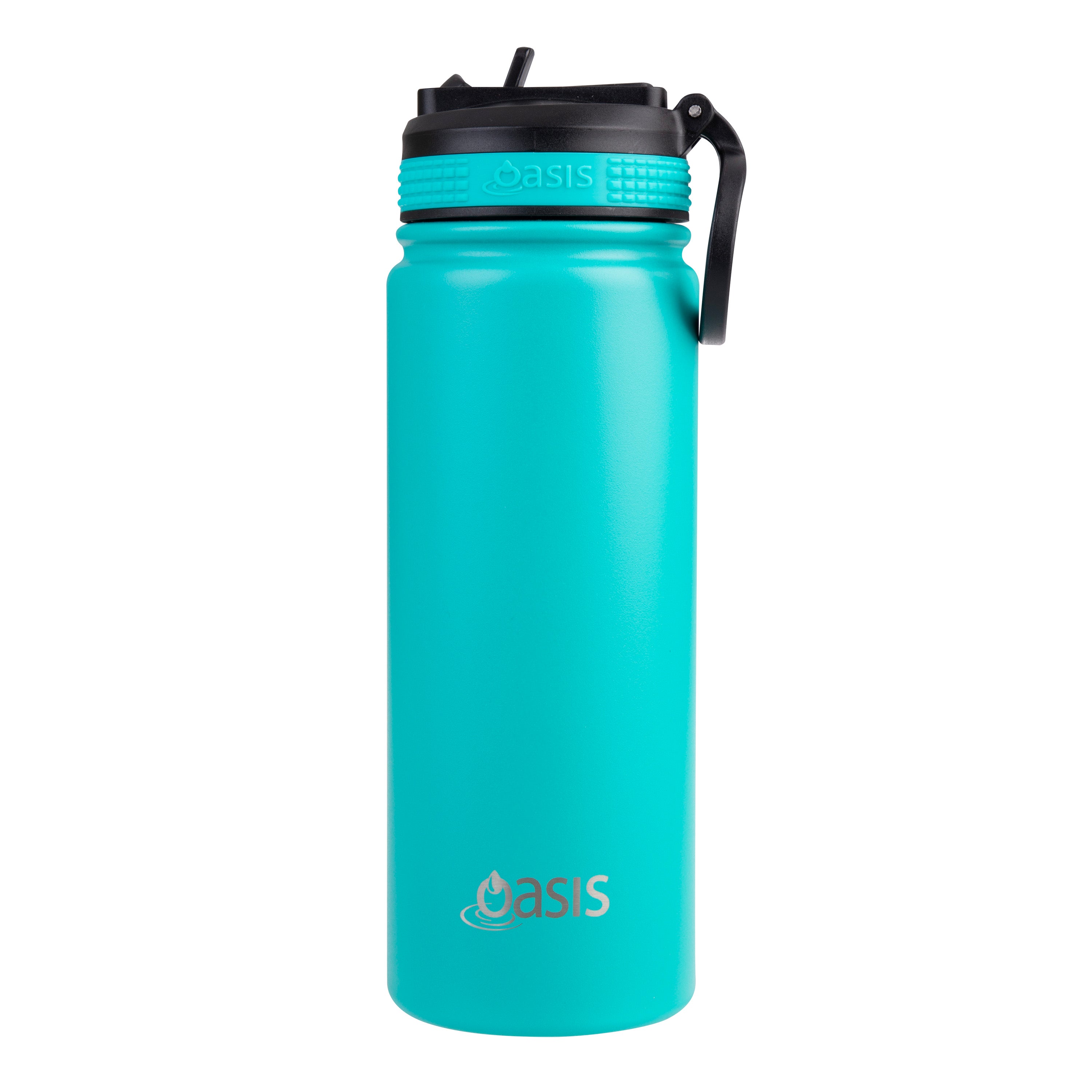 Oasis Challenger Double Wall Sports Bottle with Sipper Straw 550ml - Turquoise