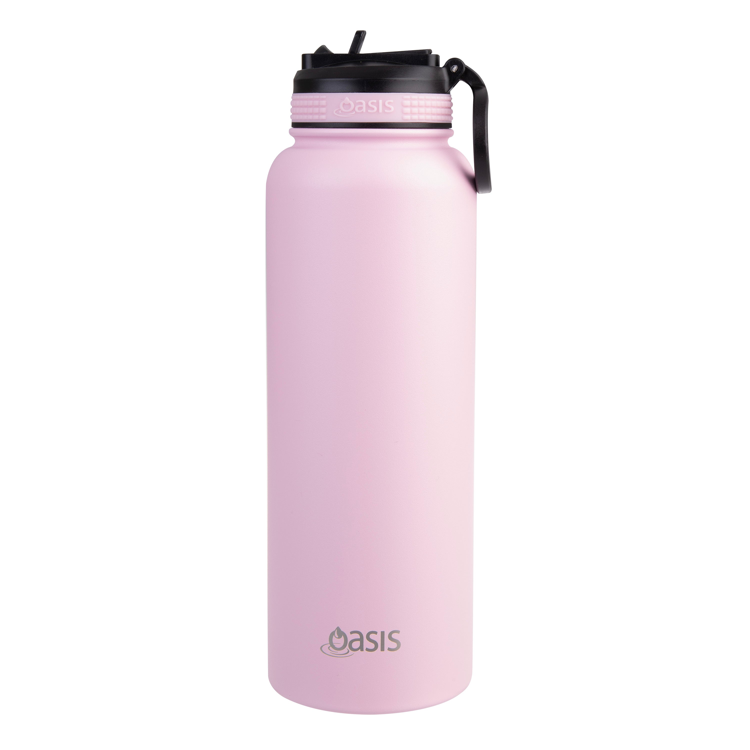 Oasis Challenger Double Wall Sports Bottle with Sipper Straw 1.1L - Carnation