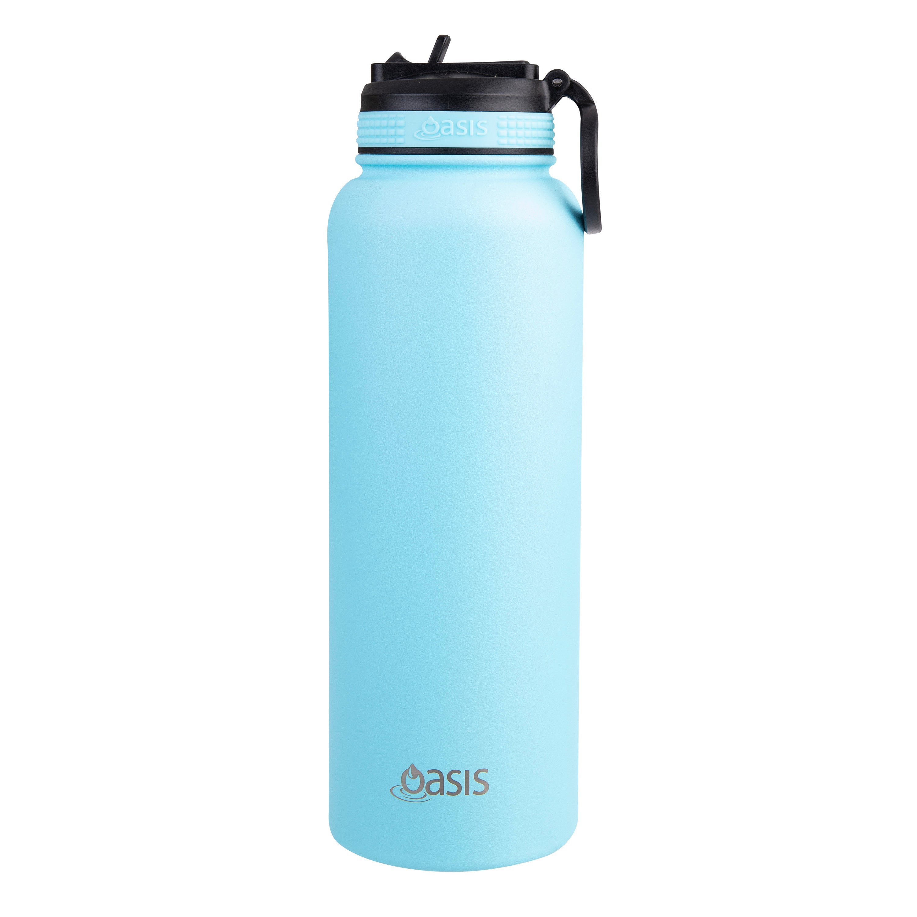 Oasis Challenger Double Wall Sports Bottle with Sipper Straw 1.1L - Island Blue