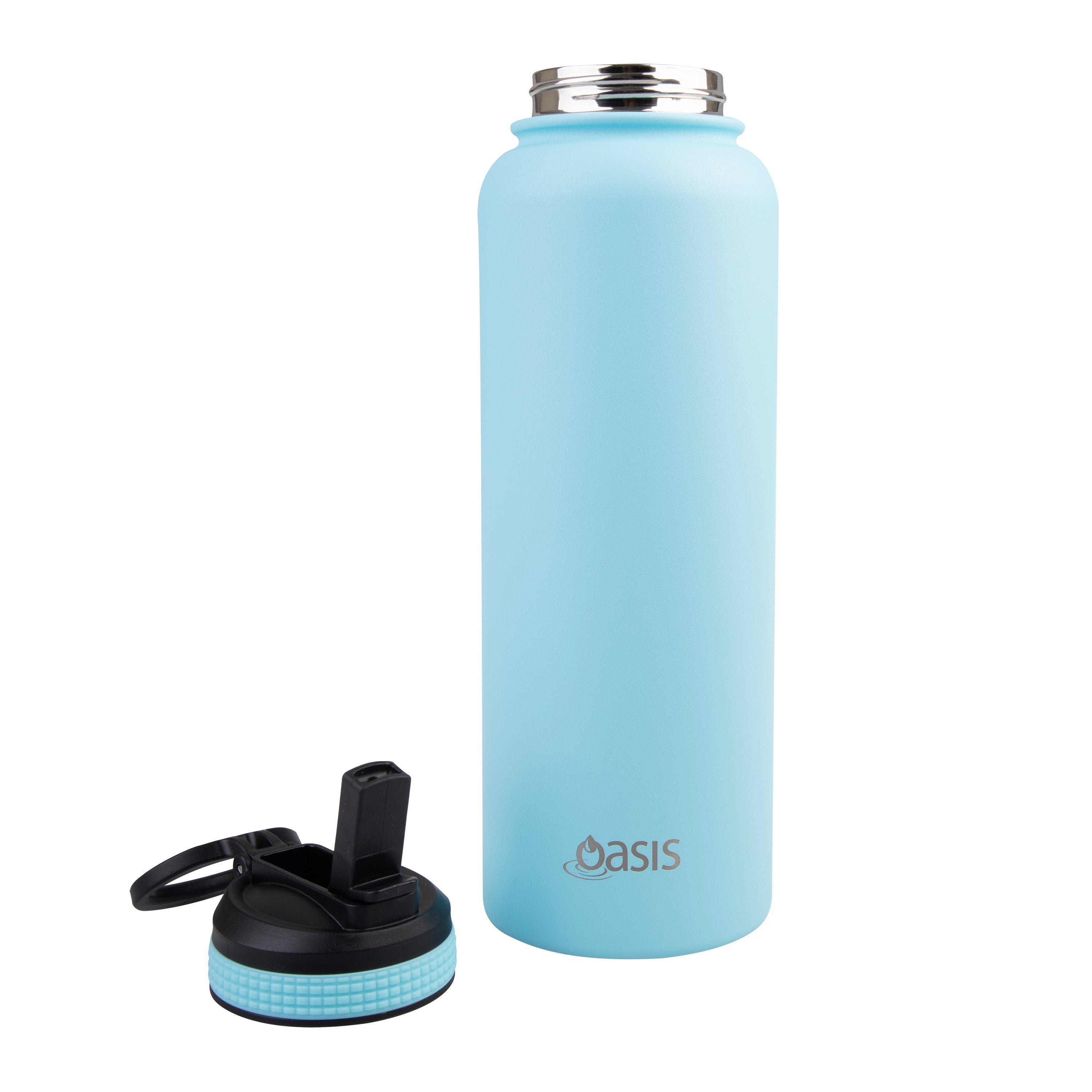 Oasis Challenger Double Wall Sports Bottle with Sipper Straw 1.1L - Island Blue