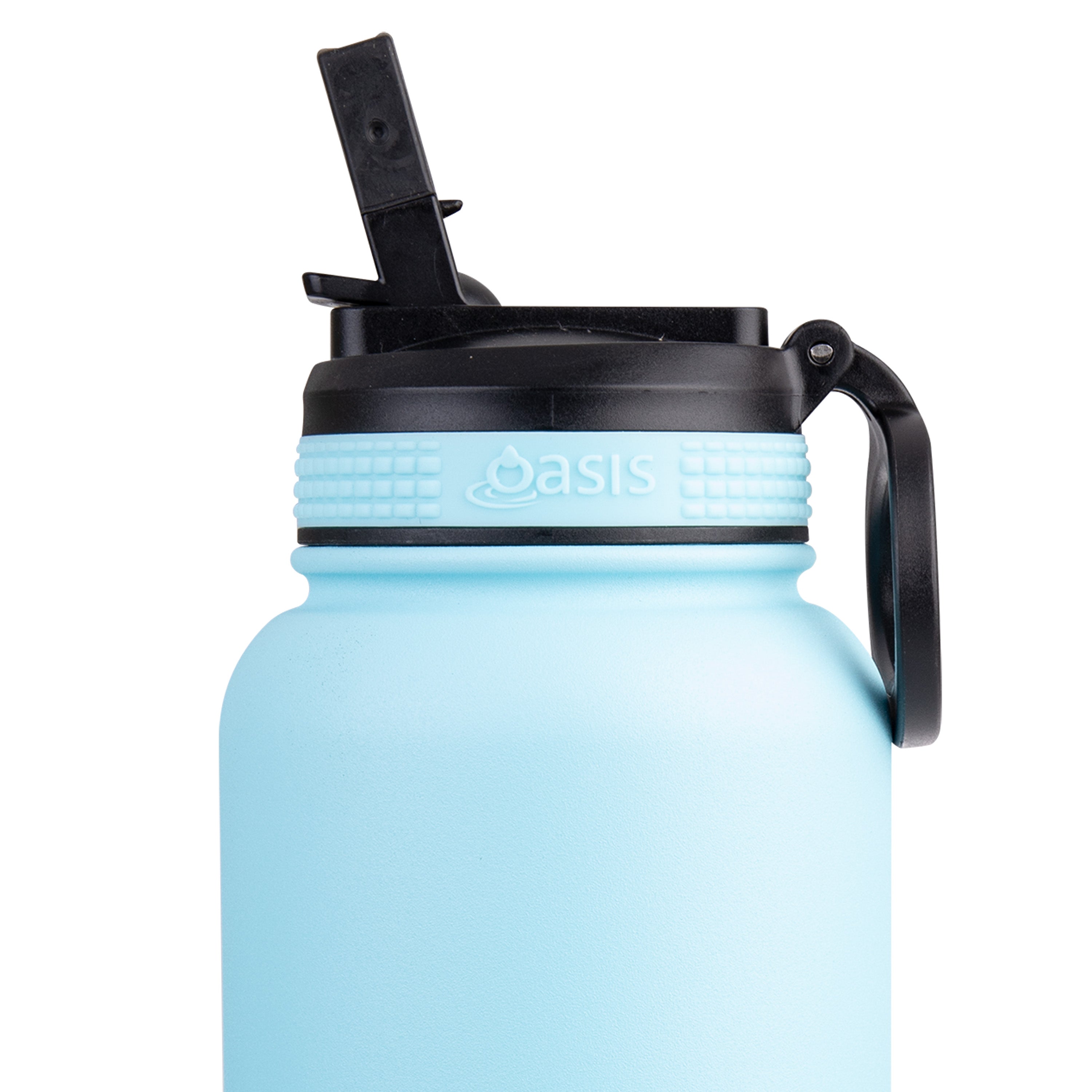 Oasis Challenger Double Wall Sports Bottle with Sipper Straw 1.1L - Island Blue