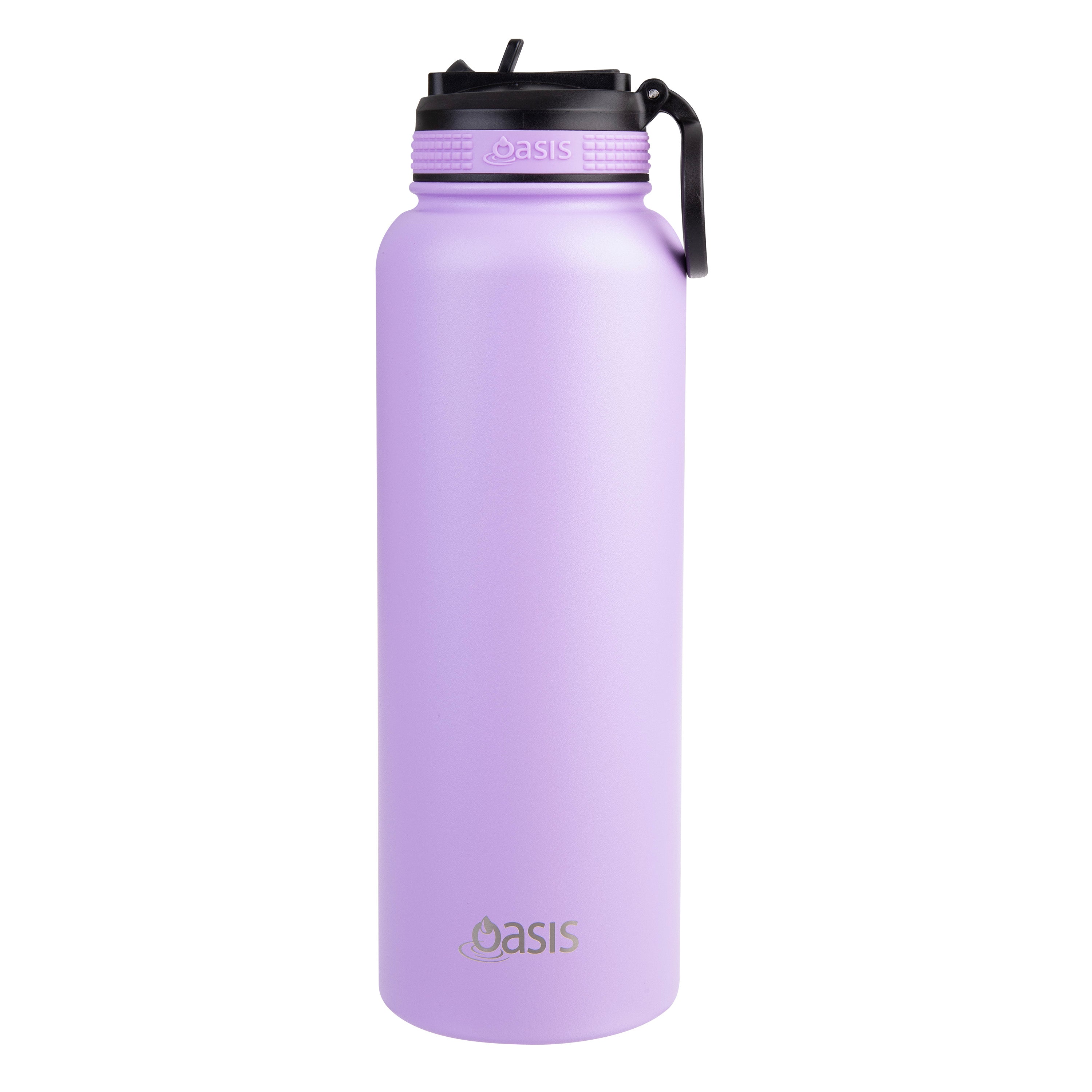 Oasis Challenger Double Wall Sports Bottle with Sipper Straw 1.1L - Lavender