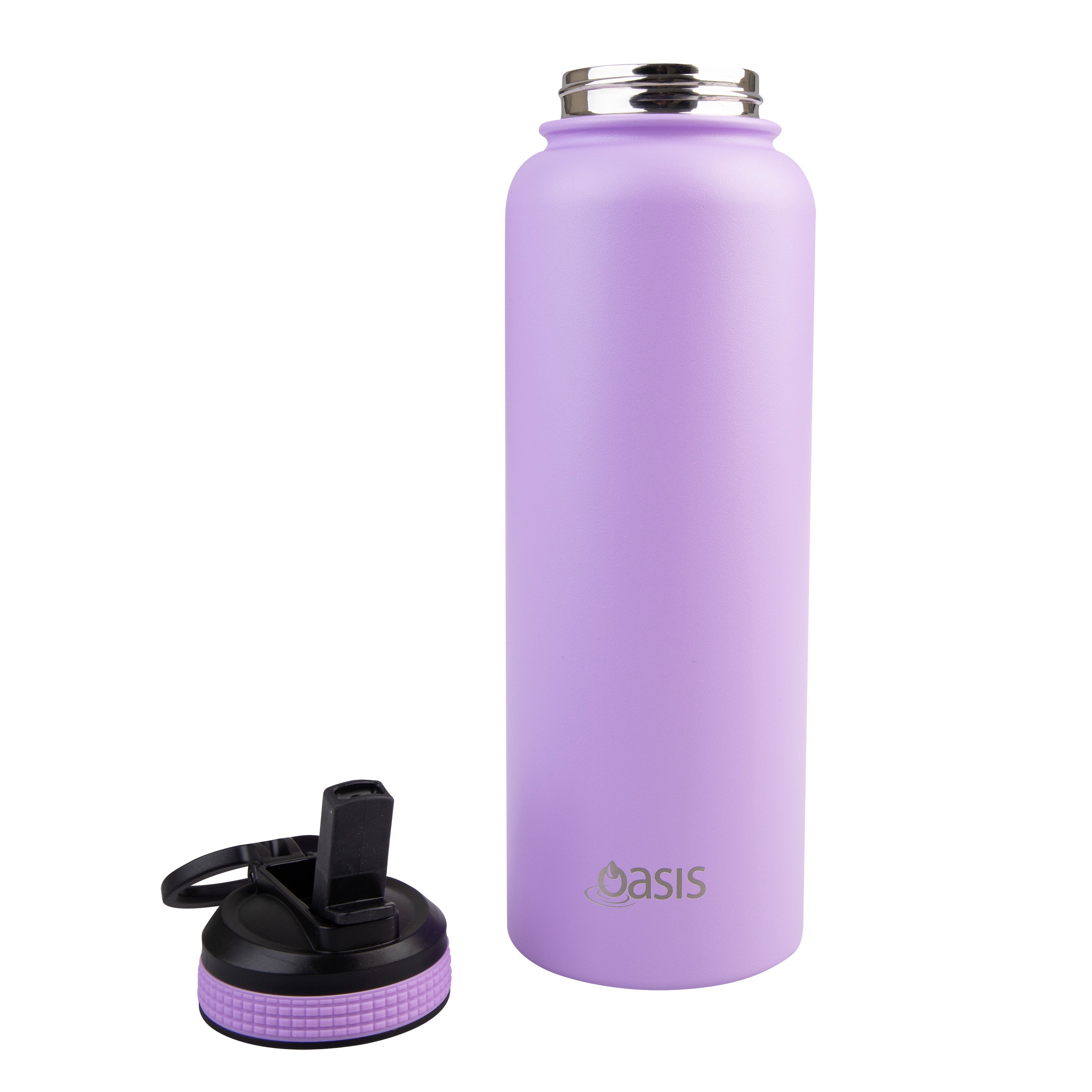 Oasis Challenger Double Wall Sports Bottle with Sipper Straw 1.1L - Lavender