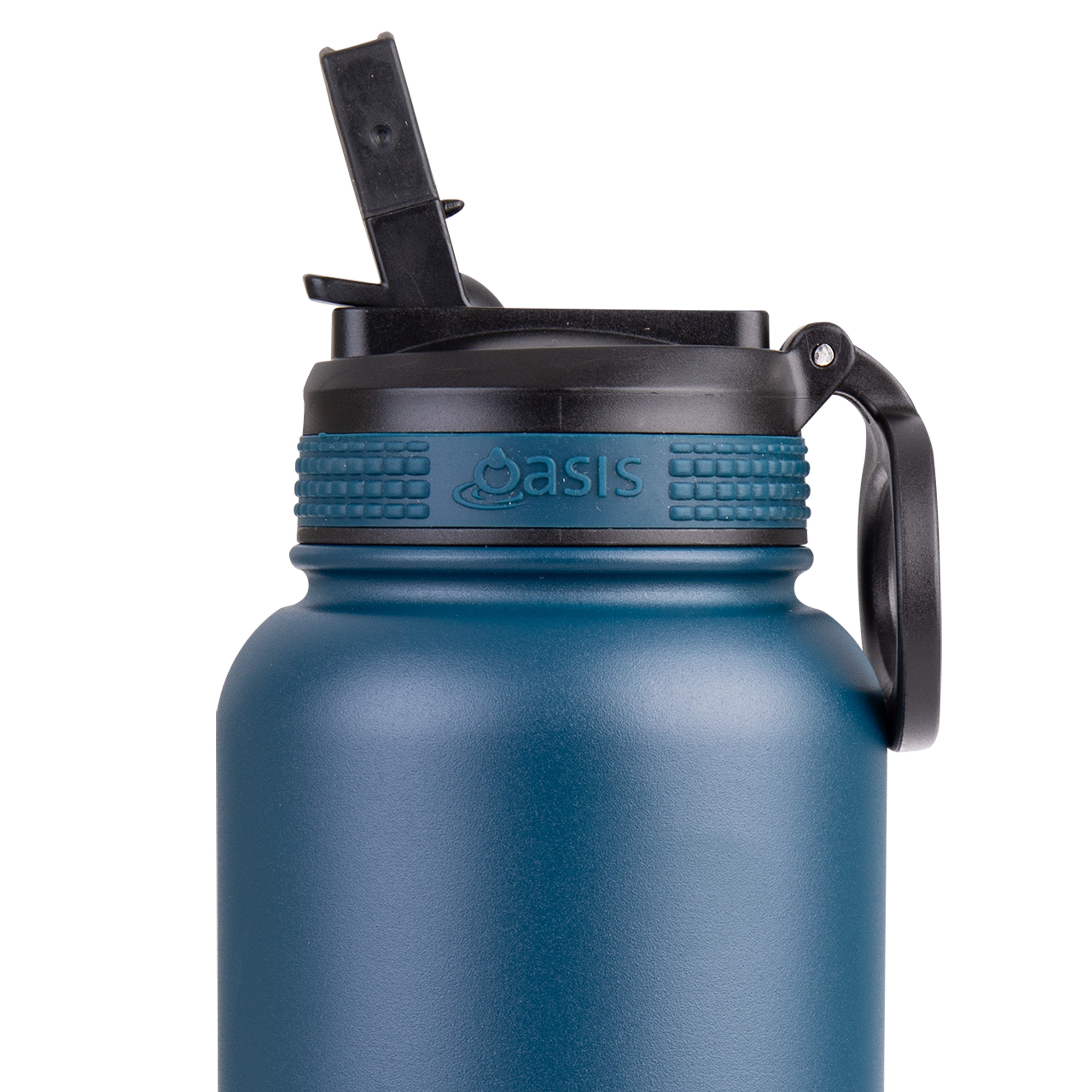 Oasis Challenger Double Wall Sports Bottle with Sipper Straw 1.1L - Navy