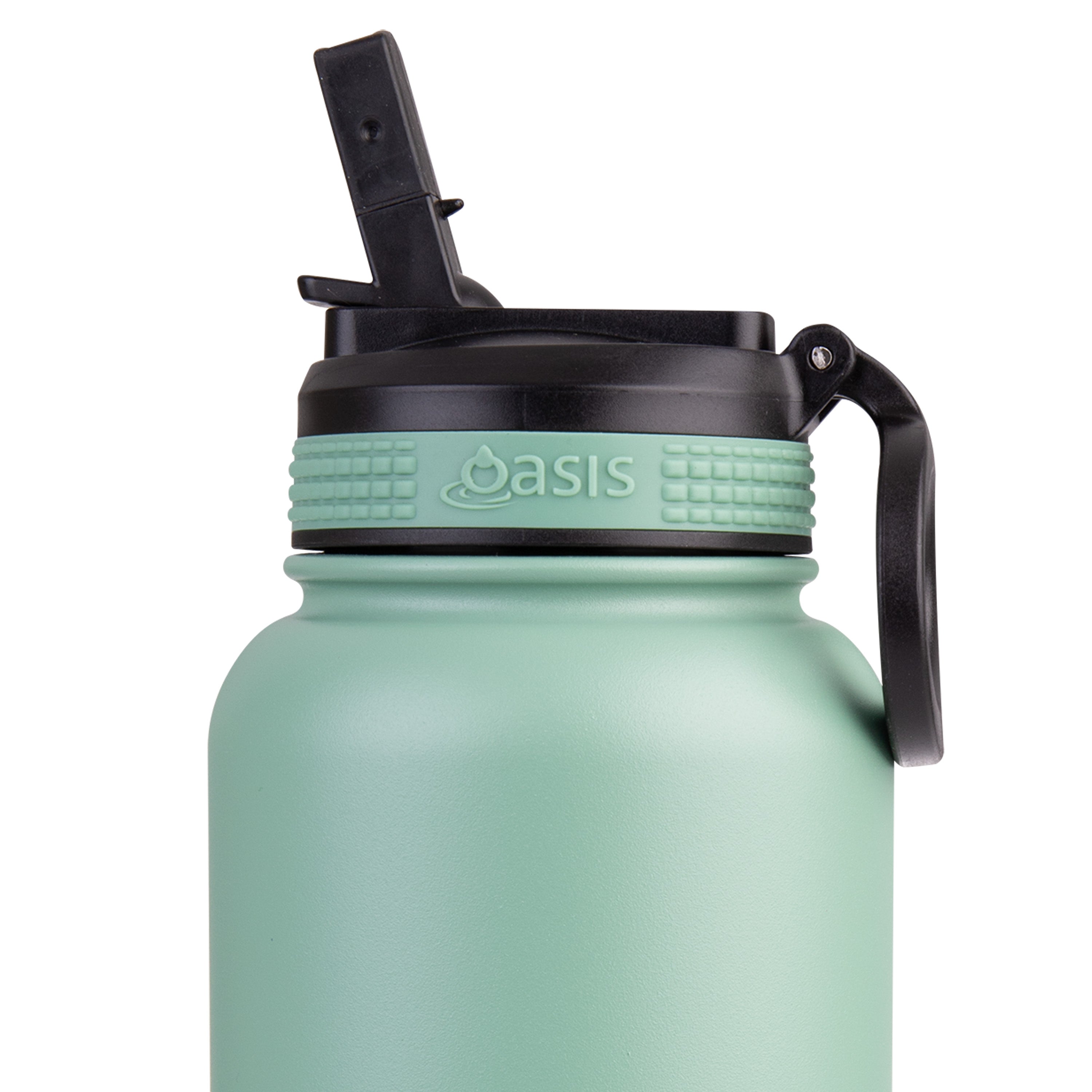 Oasis Challenger Double Wall Sports Bottle with Sipper Straw 1.1L - Sage Green