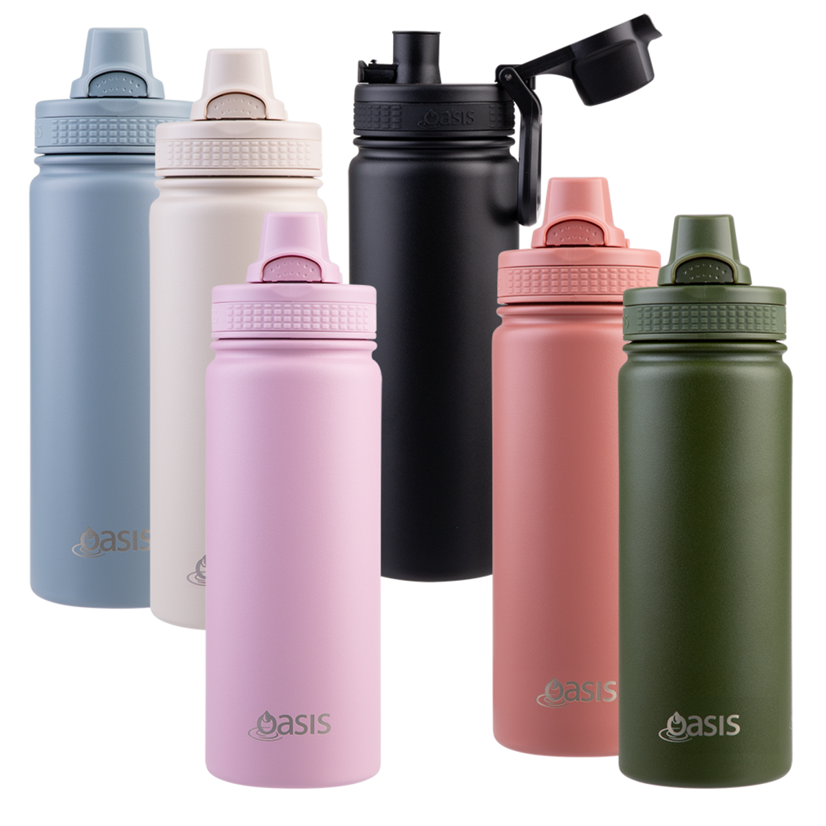 Oasis Challenger Double Wall Sports Bottle Quick Release 550ml - Hazy Blue