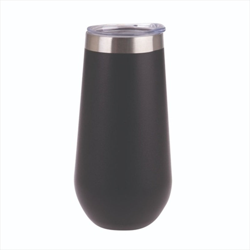 Oasis Stainless Steel Double Wall Champagne Flute 180ml - Onyx