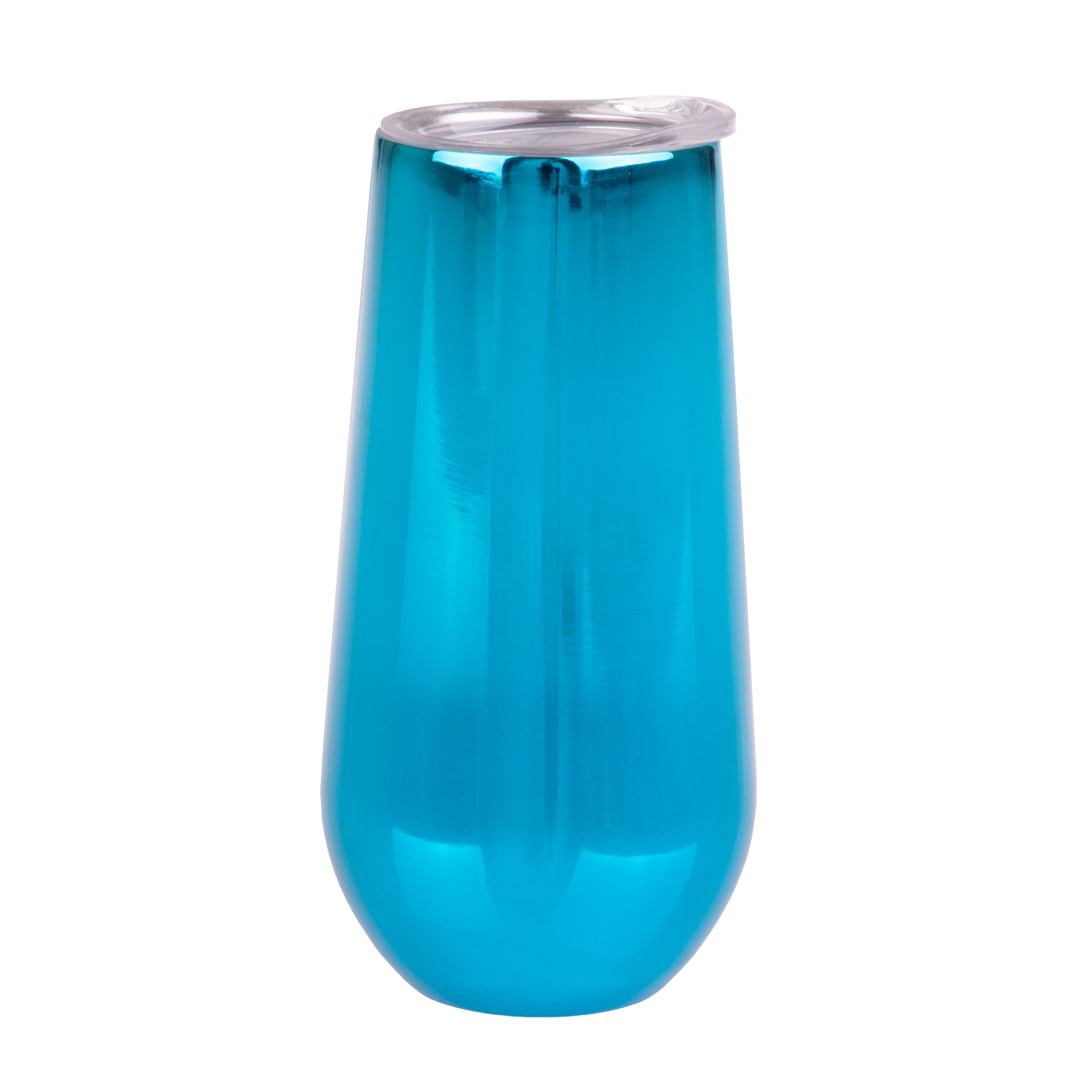 Oasis Stainless Steel Double Wall Champagne Flute 180ml - Mirror Sapphire