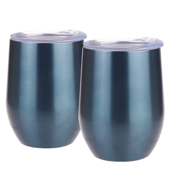 Oasis 2 Piece Double Wall Insulated Wine Tumbler Gift Set 330ml - Sapphire