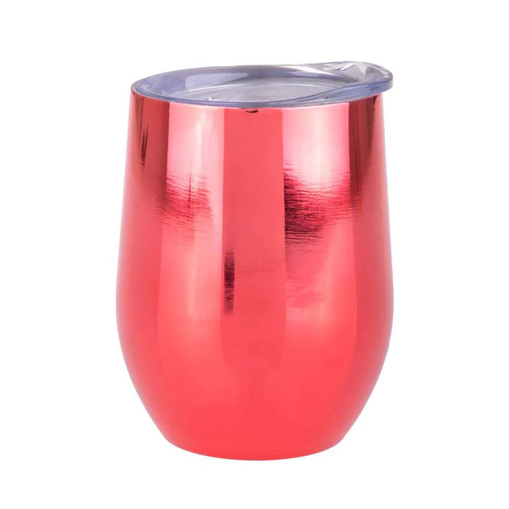 Oasis Stainless Steel Double Wall Wine Tumbler 330ml - Mirror Ruby