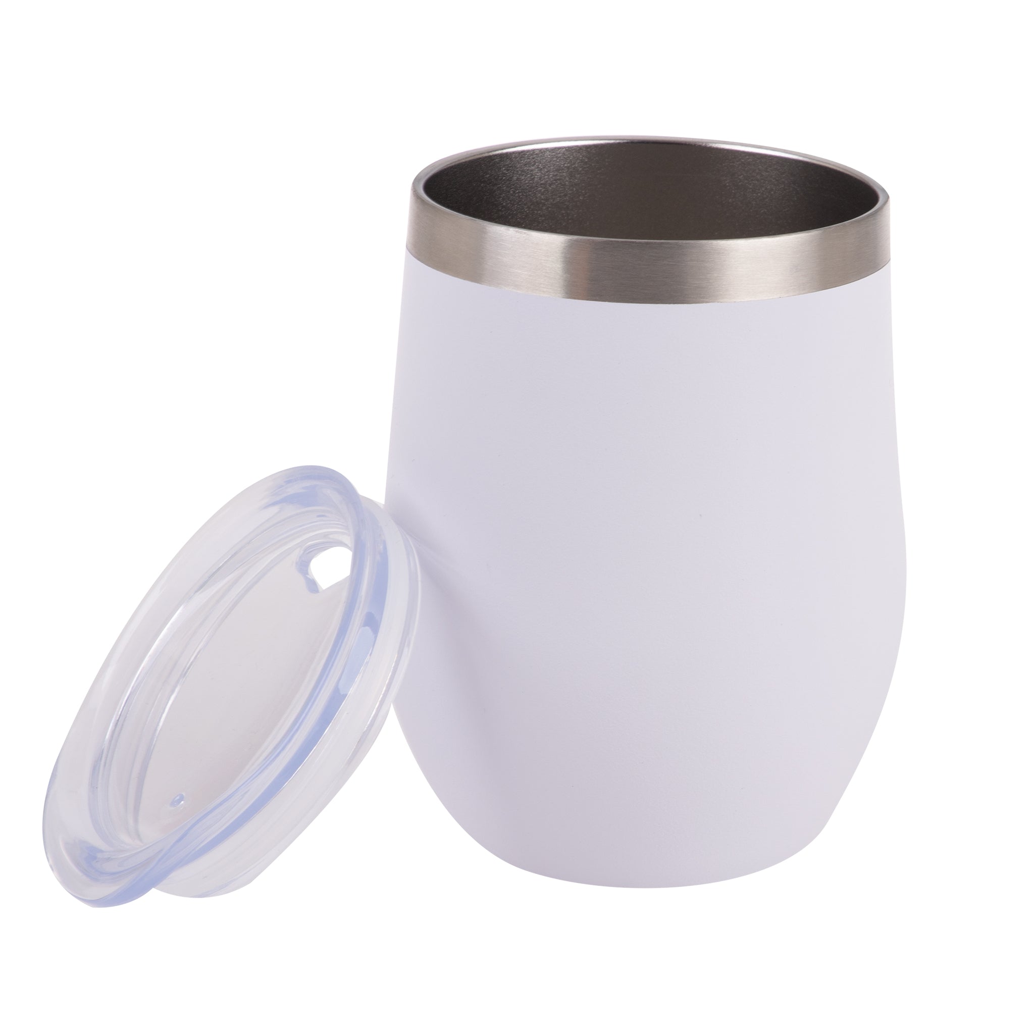 Oasis Stainless Steel Double Wall Wine Tumbler 330ml - White