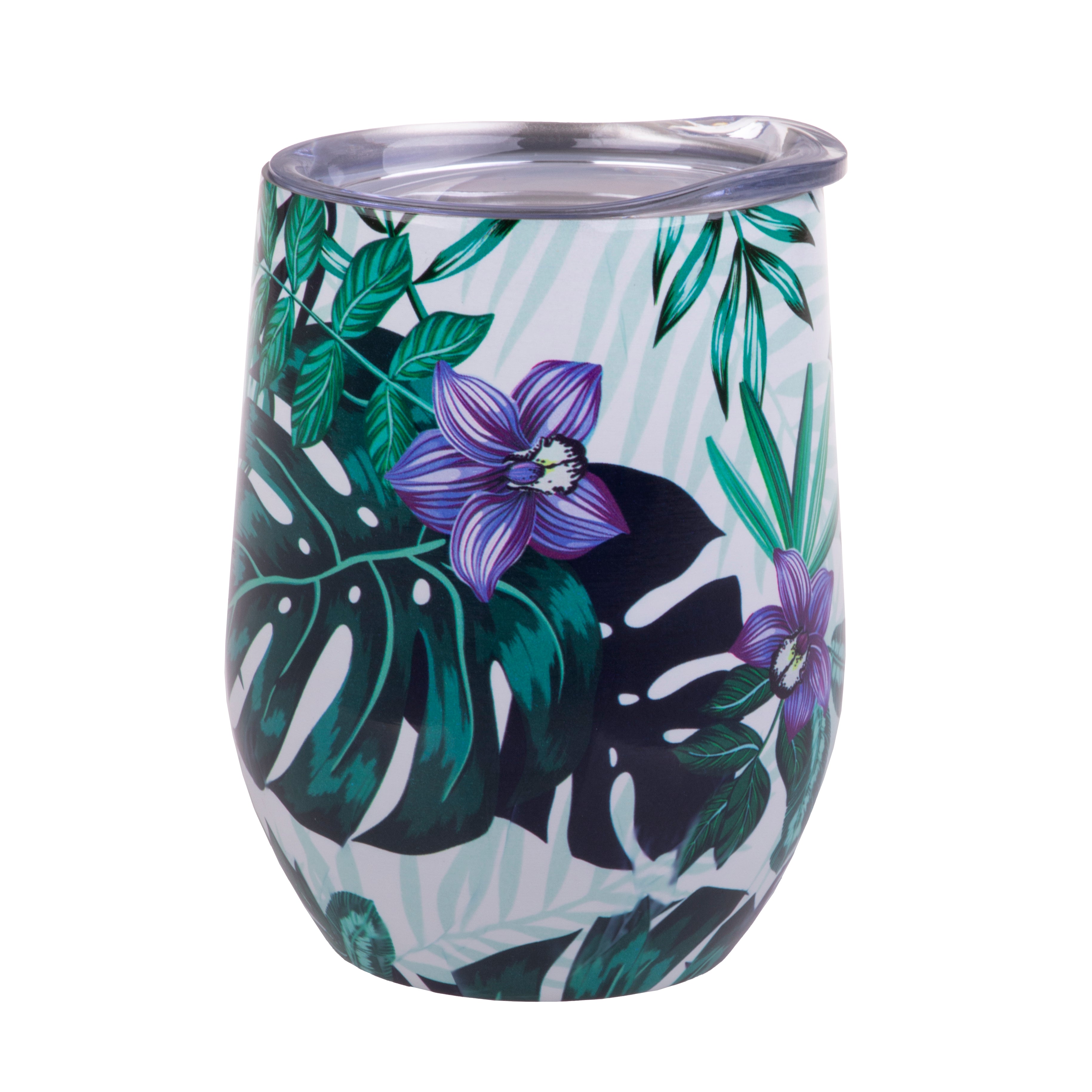 Oasis Stainless Steel Double Wall Wine Tumbler 330ml - Tropical Paradise