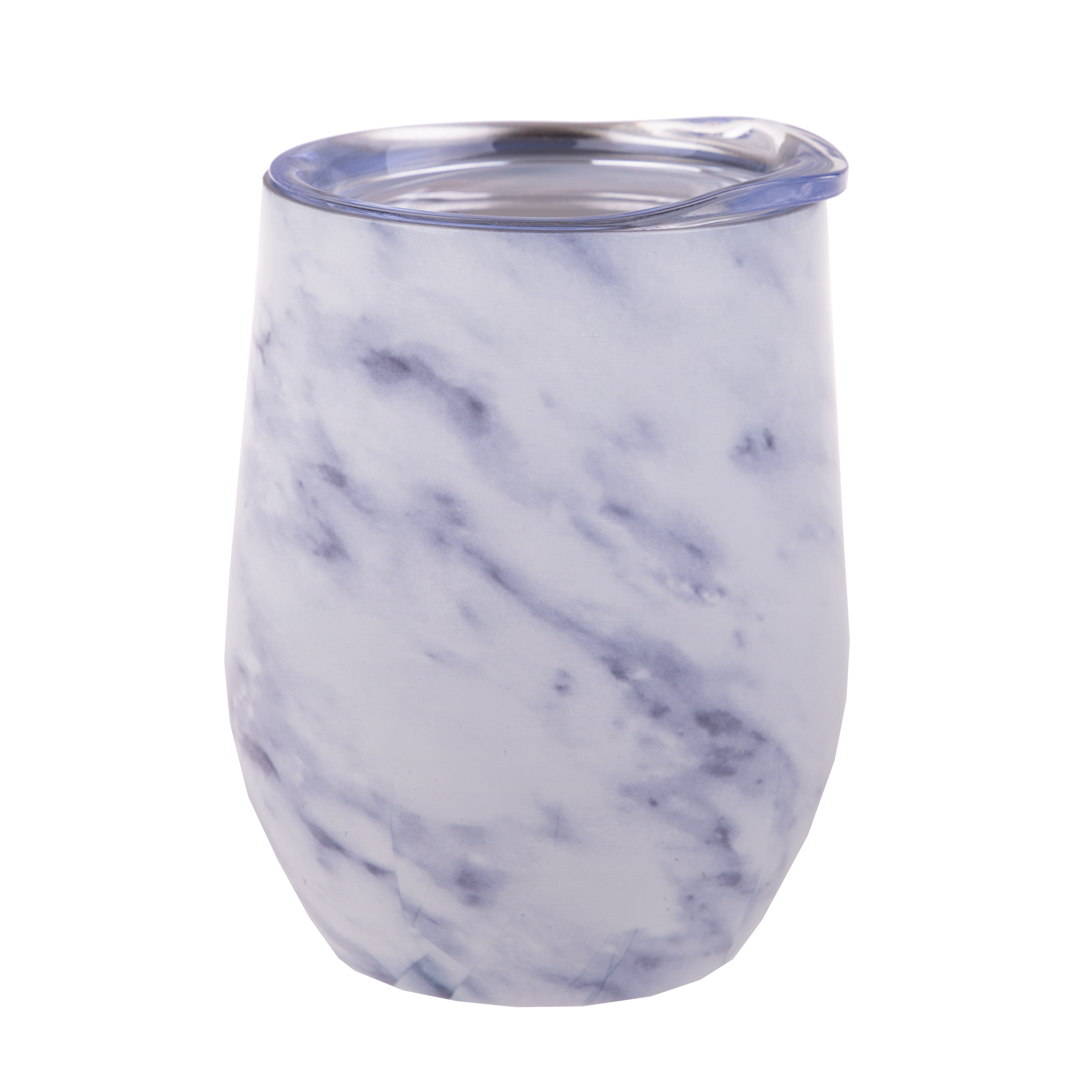Oasis Stainless Steel Double Wall Wine Tumbler 330ml - White Marble