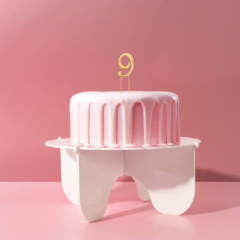Cake & Candle Cake Topper Number 9 Gold 7cm