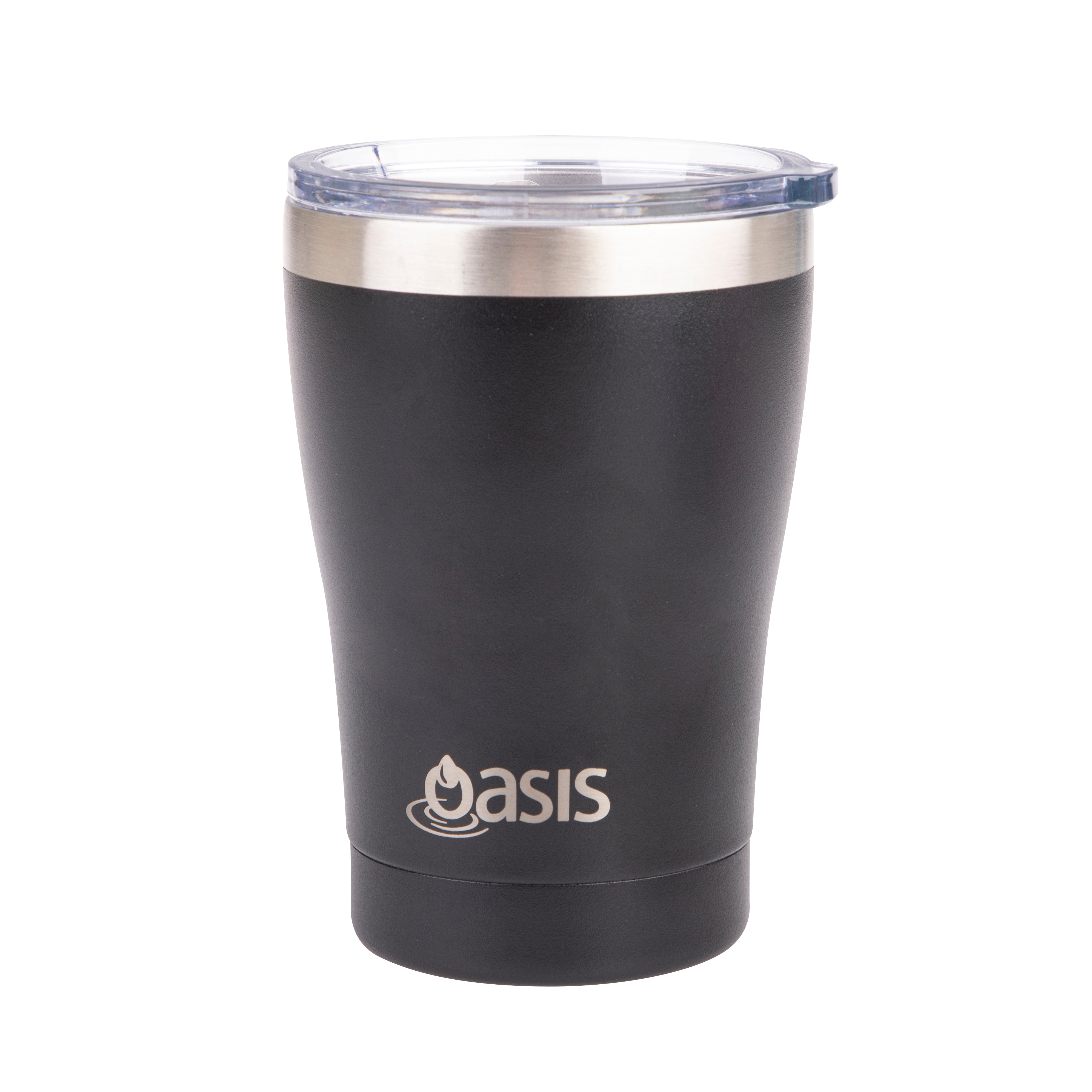 Oasis Stainless Steel Double Wall Insulated Travel Cup 350ml - Black