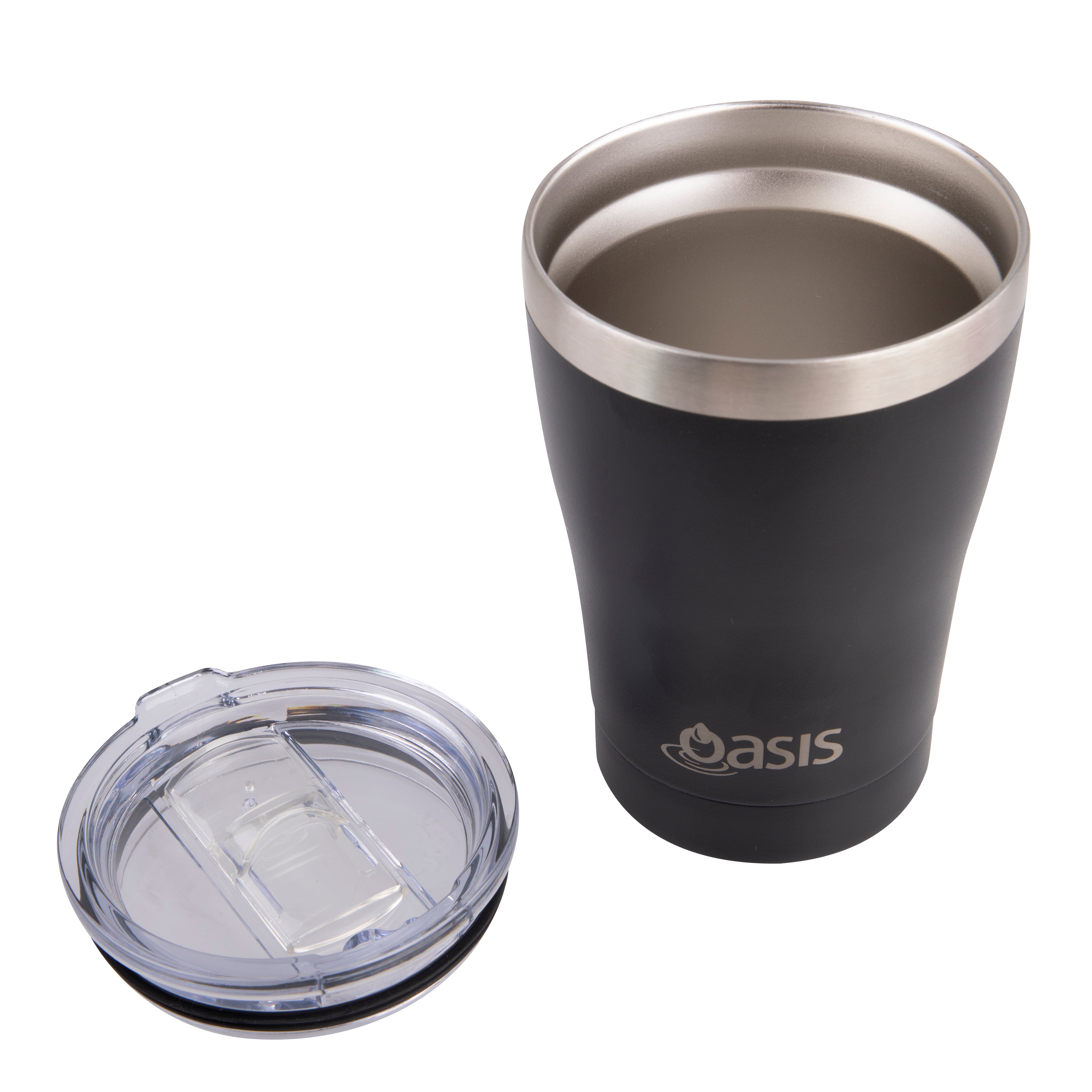Oasis Stainless Steel Double Wall Insulated Travel Cup 350ml - Black