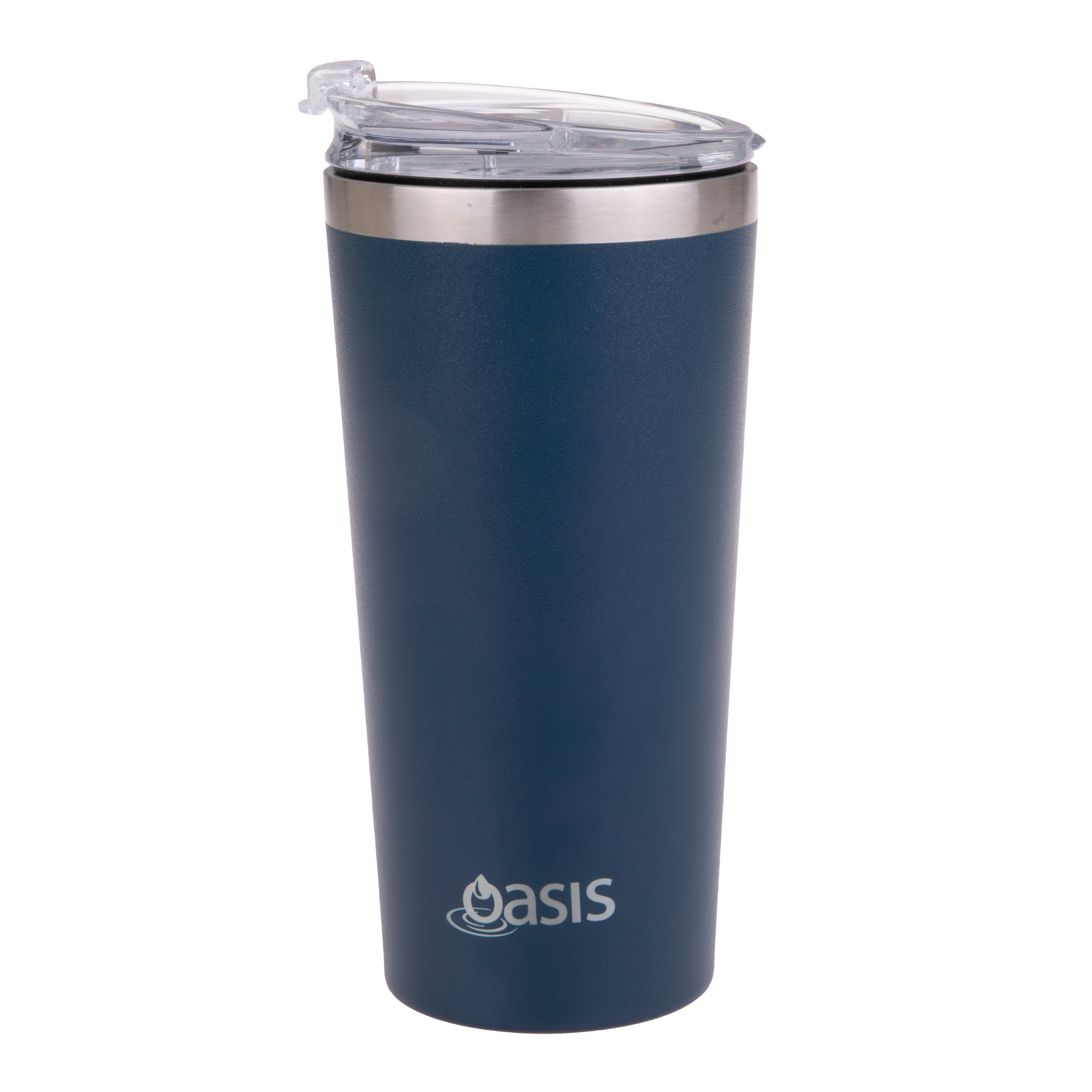Oasis Stainless Steel Double Wall Travel Mug 480ml - Navy