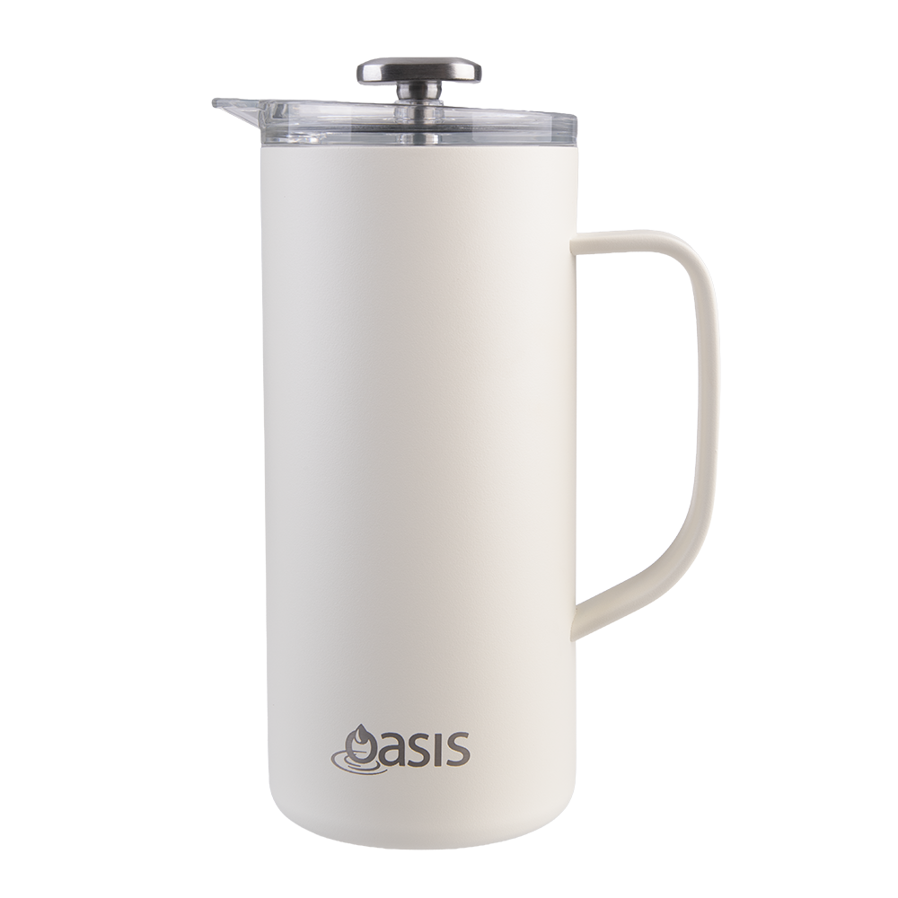 Oasis Stainless Steel Double Wall Insulated Coffee Press 4 Cup 600ml - Alabaster