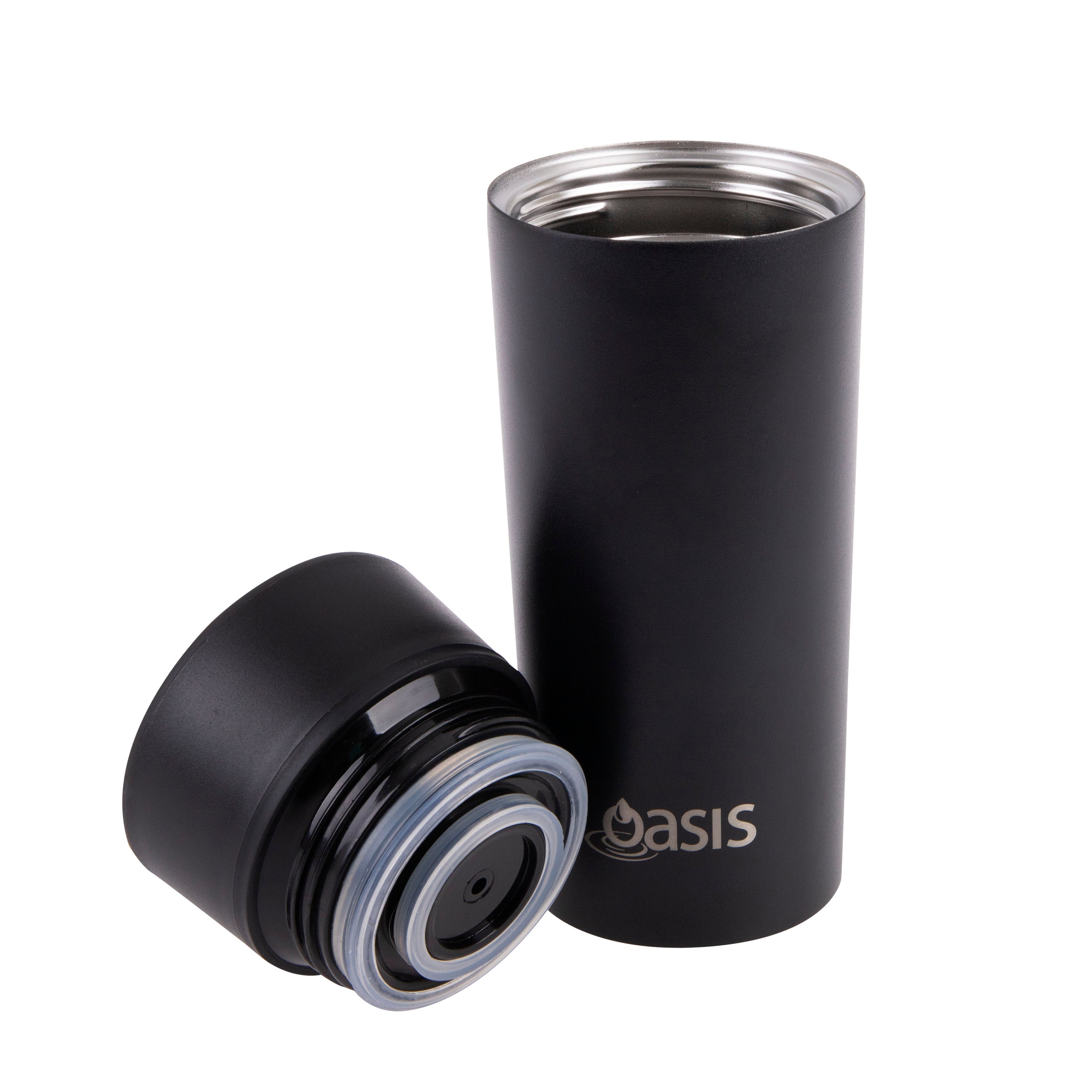 Oasis Stainless Steel Double Wall Travel Mug 360ml - Midnight