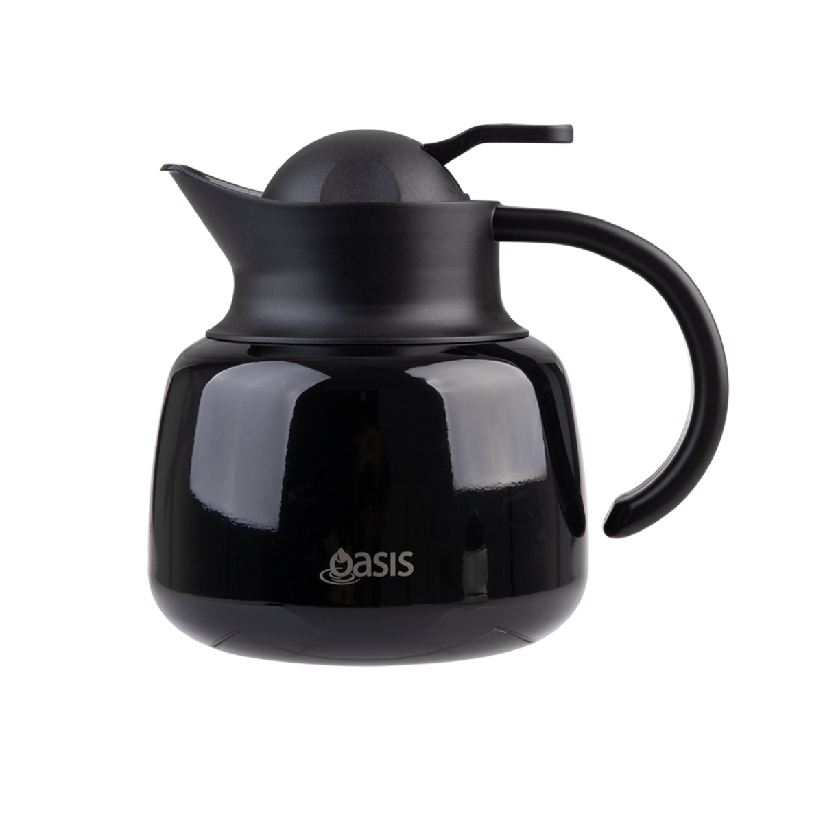 Oasis Stainless Steel Double Wall Tea Pot with Strainer 750ml - Black