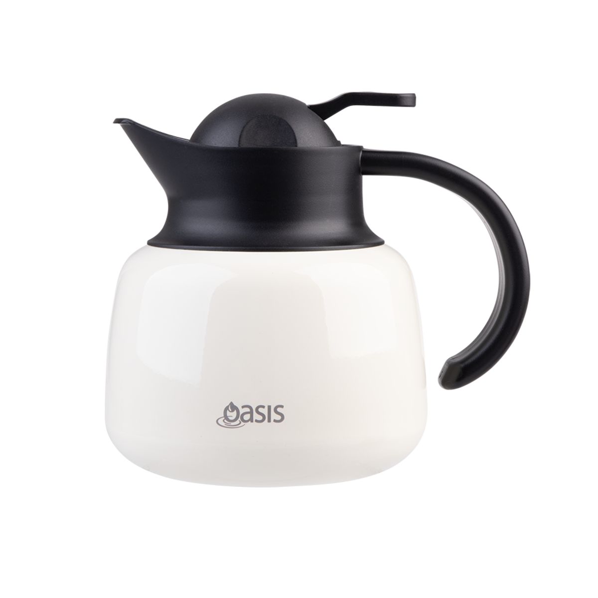 Oasis Stainless Steel Double Wall Tea Pot with Strainer 750ml - Ivory