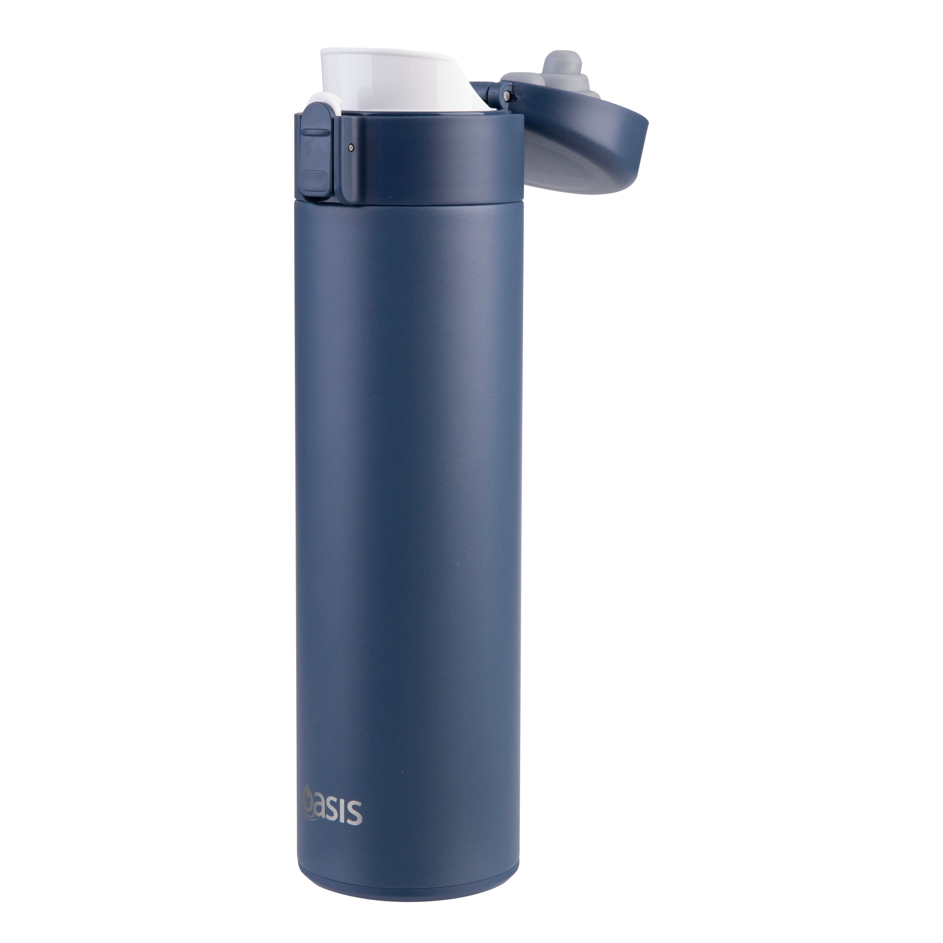 Oasis Stainless Steel Double Wall Flip-Top Flask 480ml - Indigo