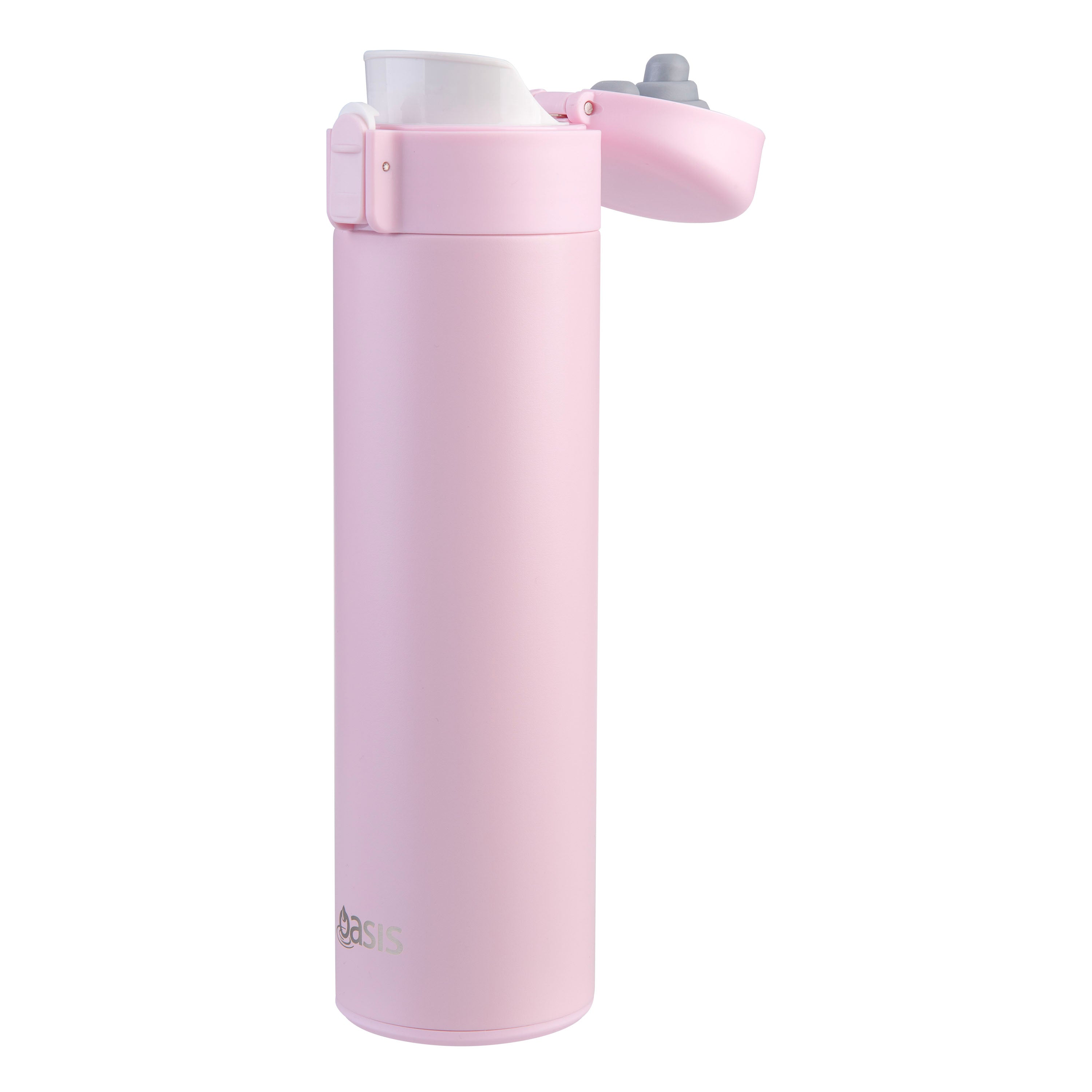 Oasis Stainless Steel Double Wall Flip-Top Flask 480ml - Pink Lemonade