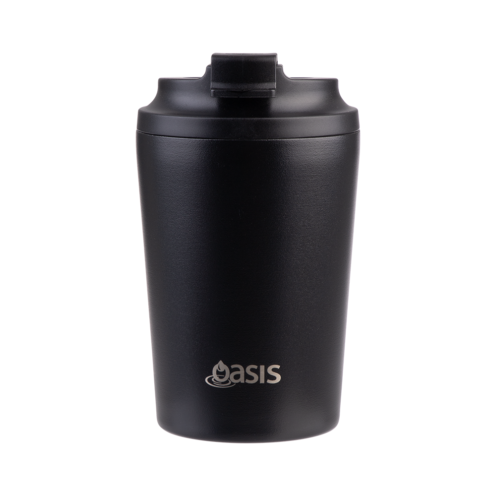Oasis Ceramic Lined Stainless Steel Double Wall Insulated Coffee Cup 235ml - Black