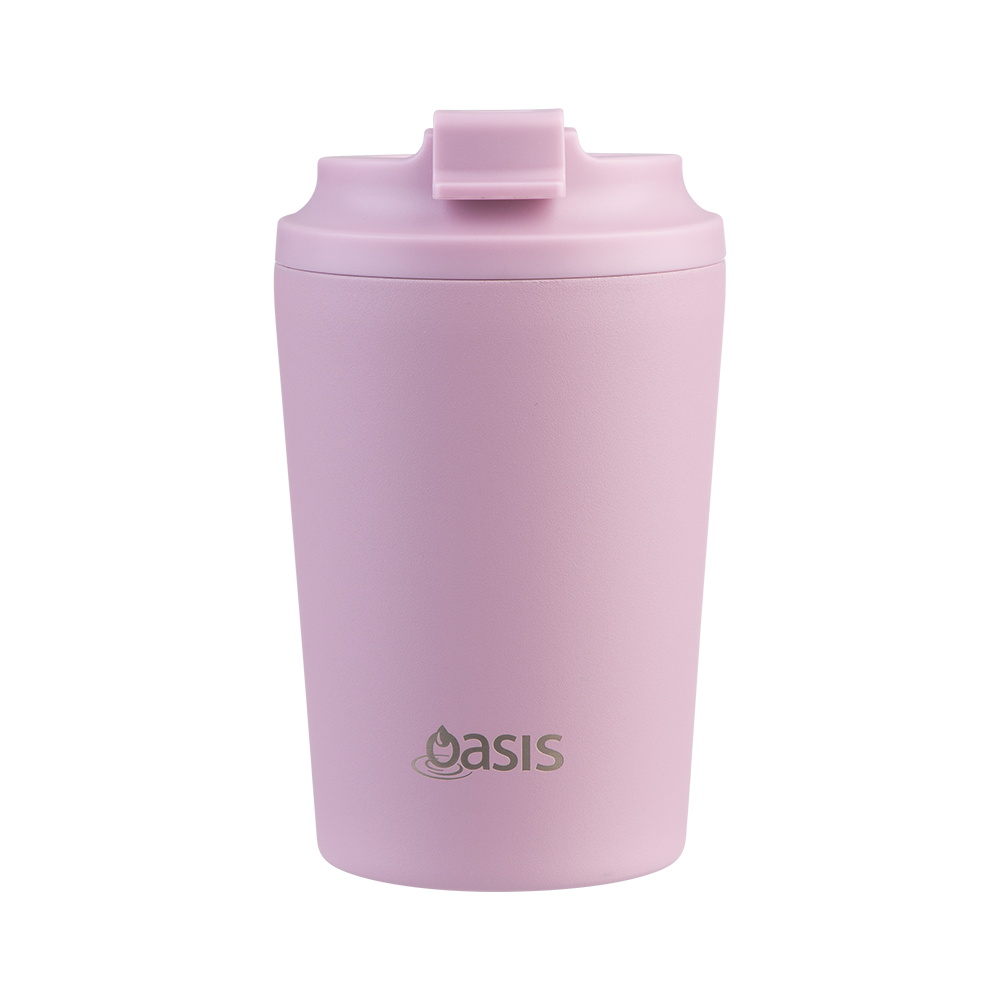 Oasis Ceramic Lined Stainless Steel Double Wall Insulated Coffee Cup 235ml - Blushed