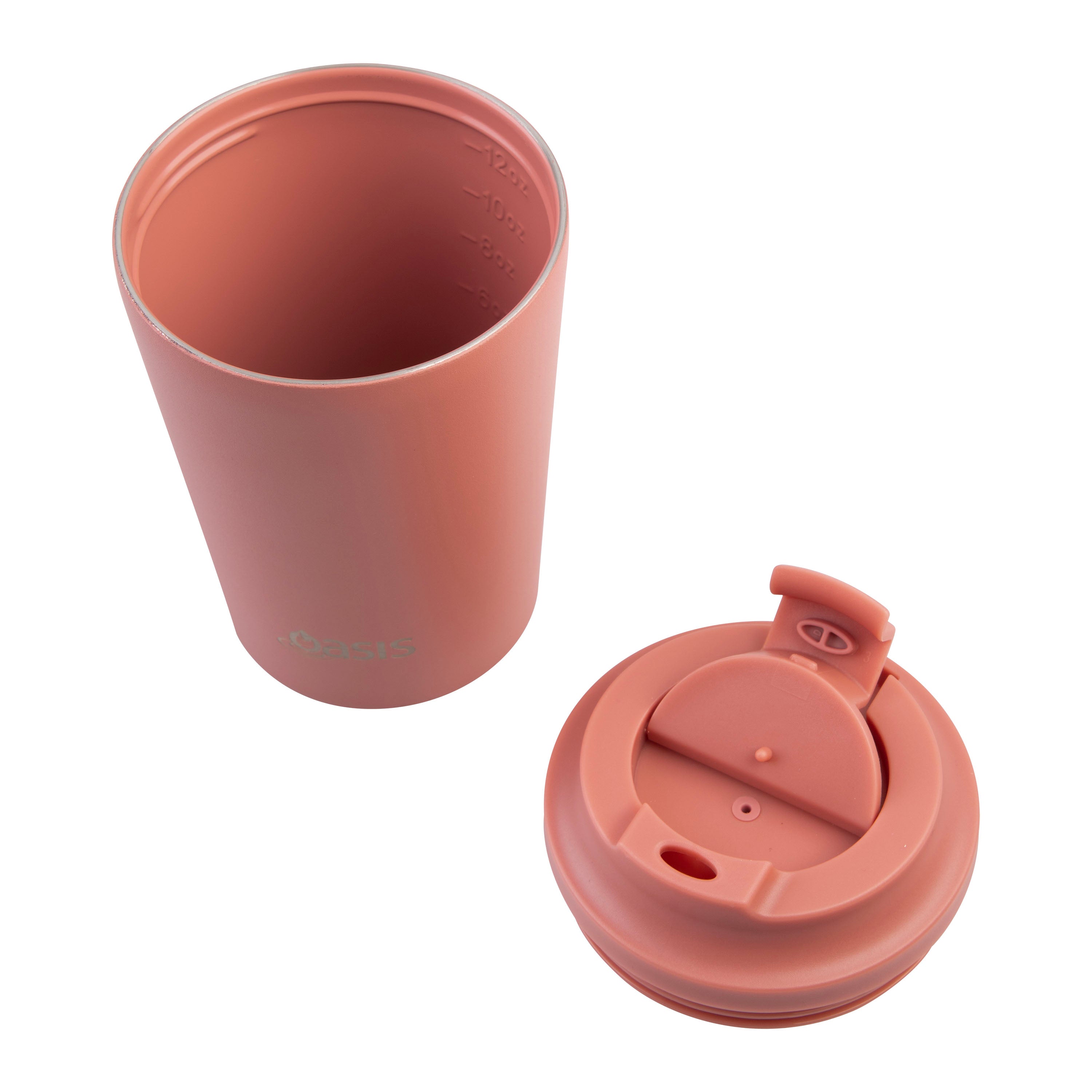 Oasis Ceramic Lined Stainless Steel Double Wall Coffee Cup 360ml - Auburn