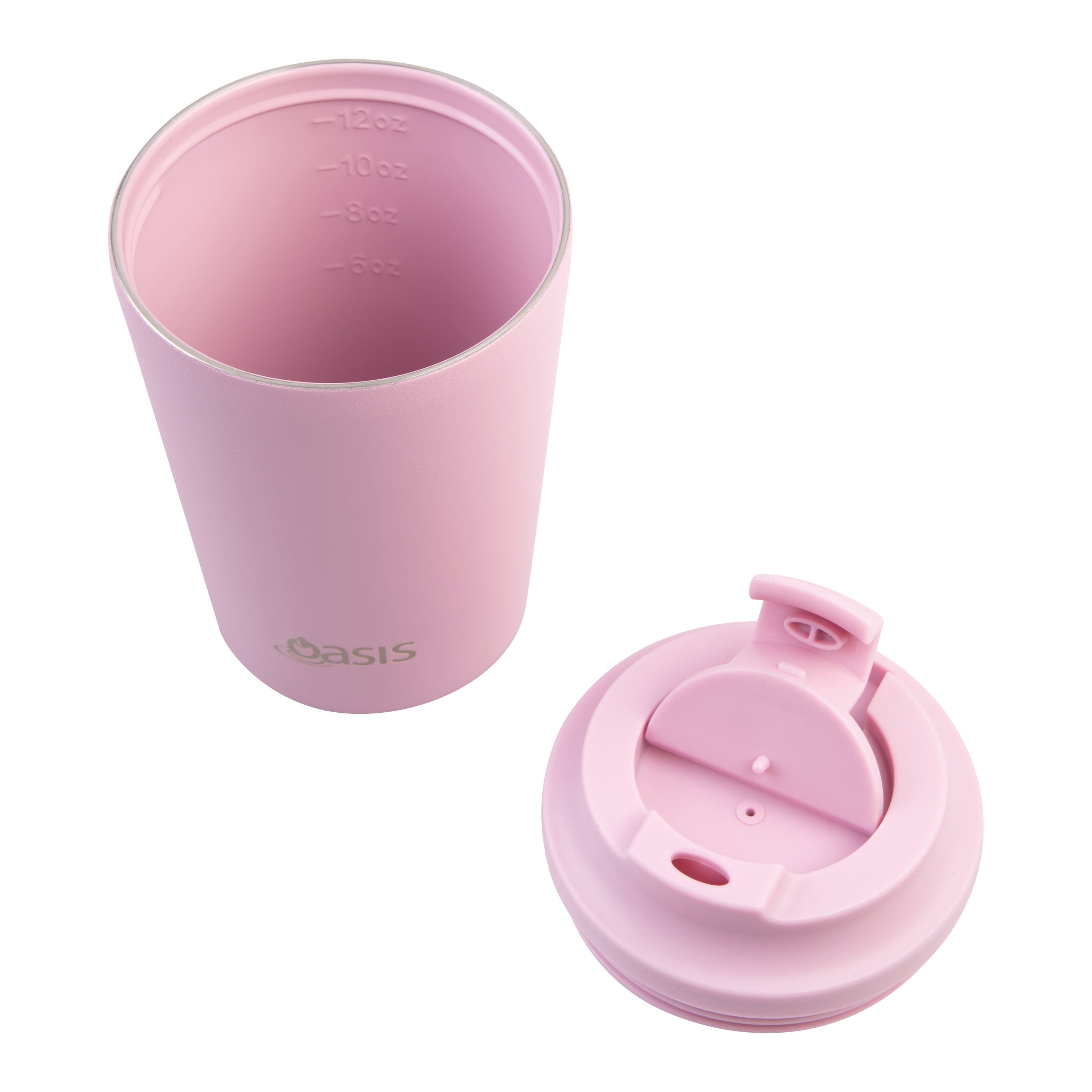 Oasis Ceramic Lined Stainless Steel Double Wall Coffee Cup 360ml - Blush
