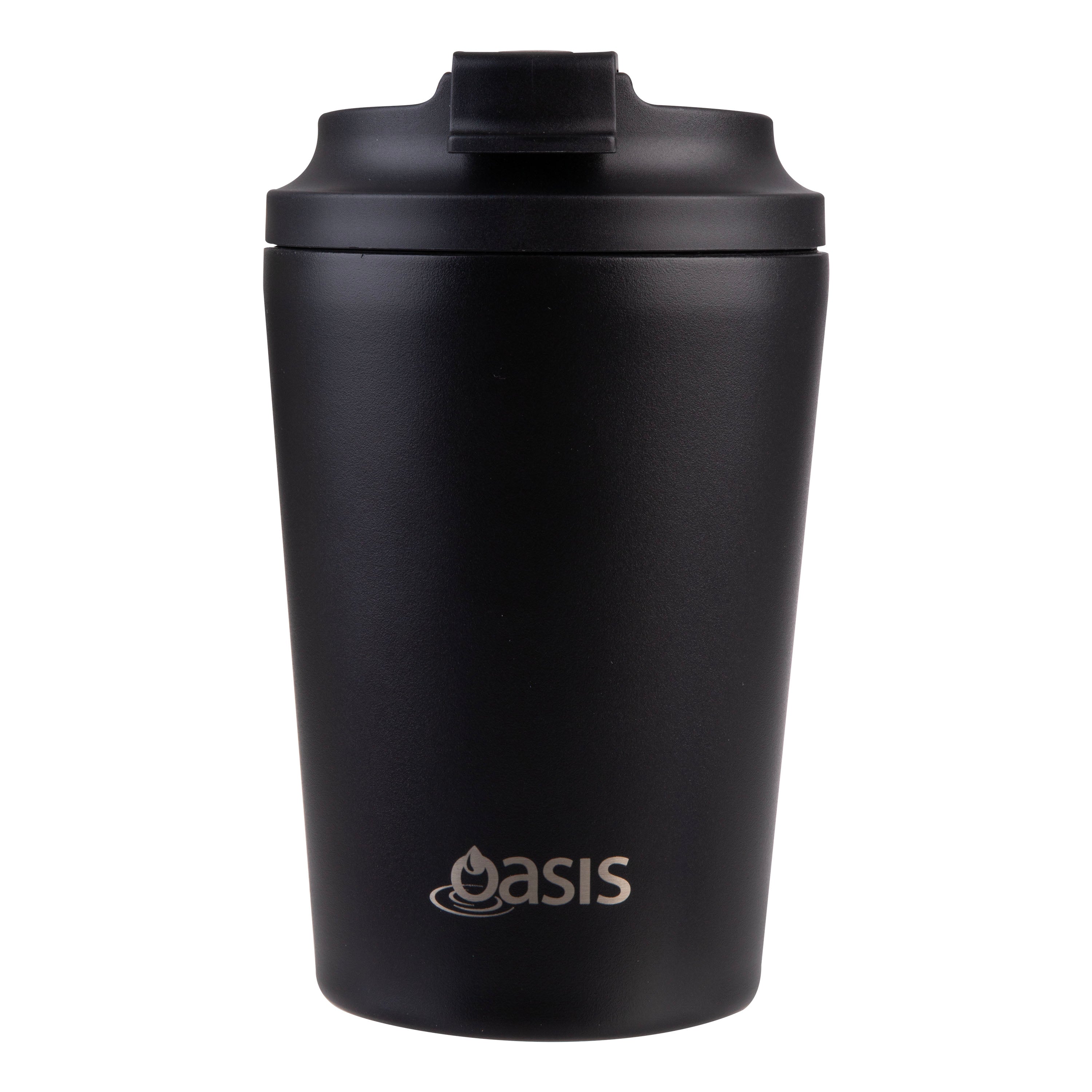 Oasis Ceramic Lined Stainless Steel Double Wall Coffee Cup 360ml - Black