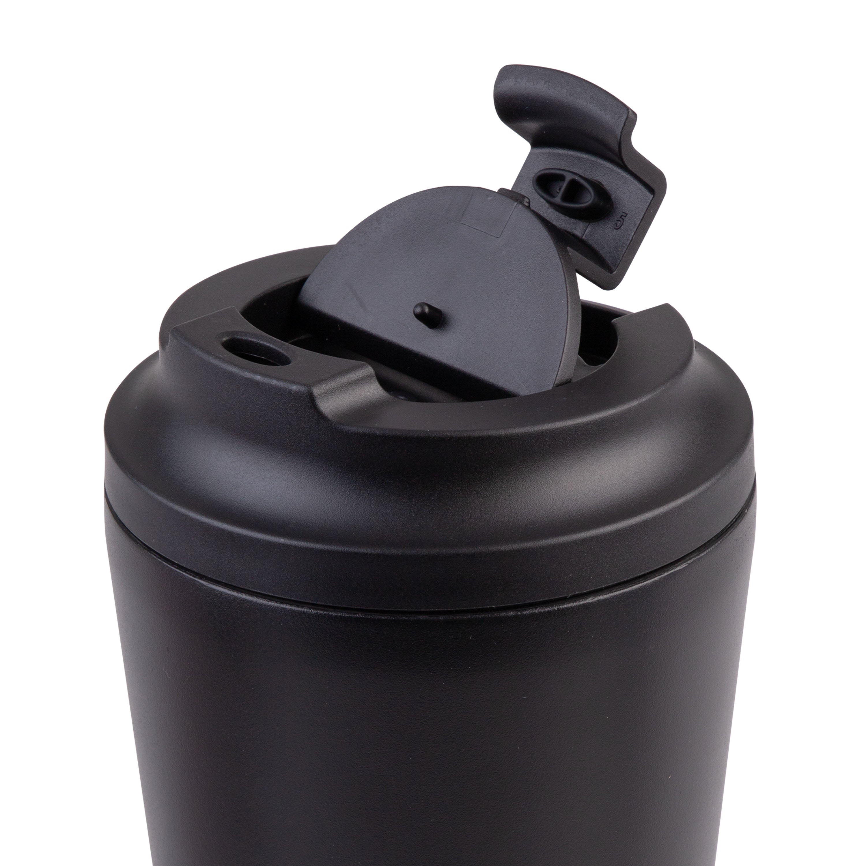 Oasis Ceramic Lined Stainless Steel Double Wall Coffee Cup 360ml - Black