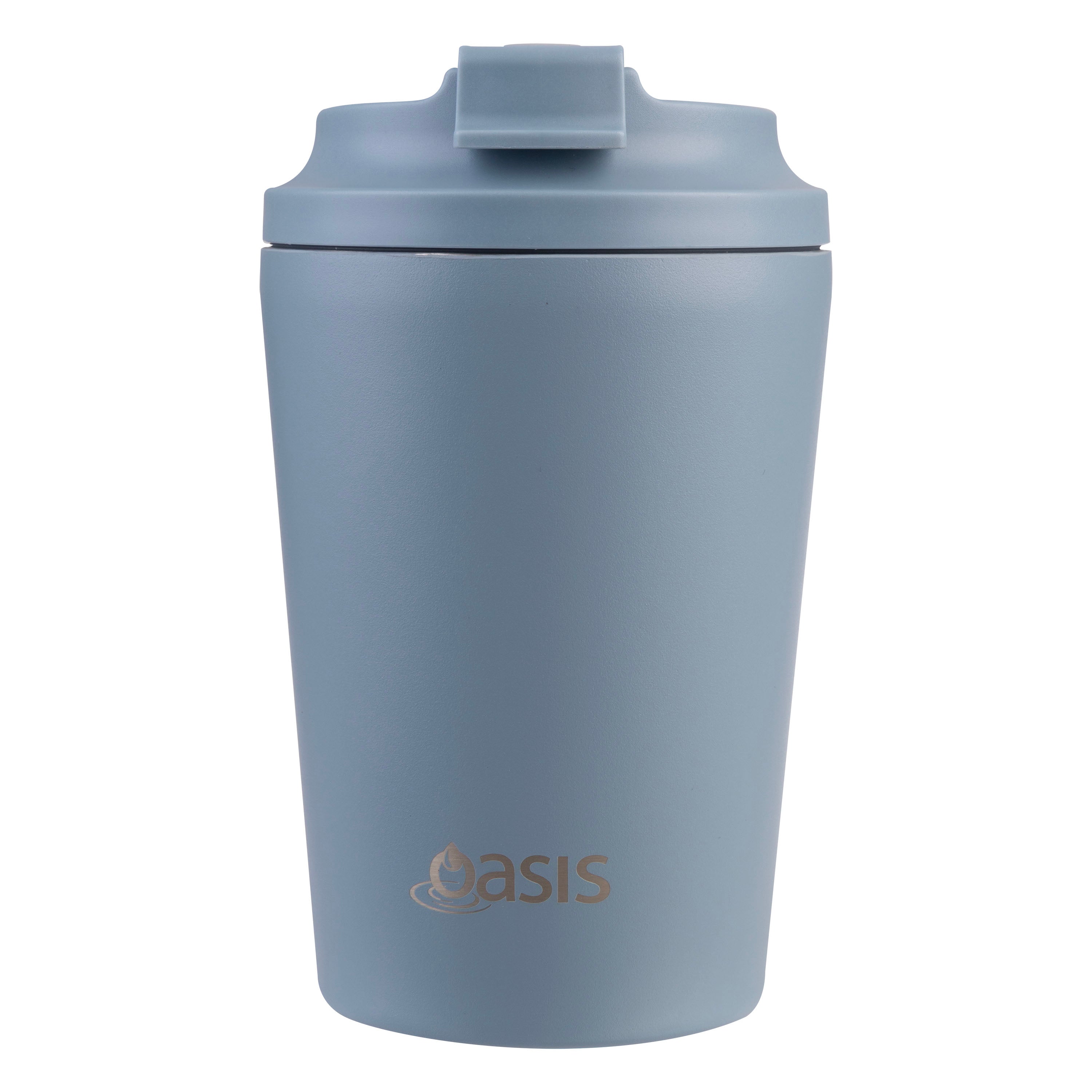 Oasis Ceramic Lined Stainless Steel Double Wall Coffee Cup 360ml - Hazy Blue