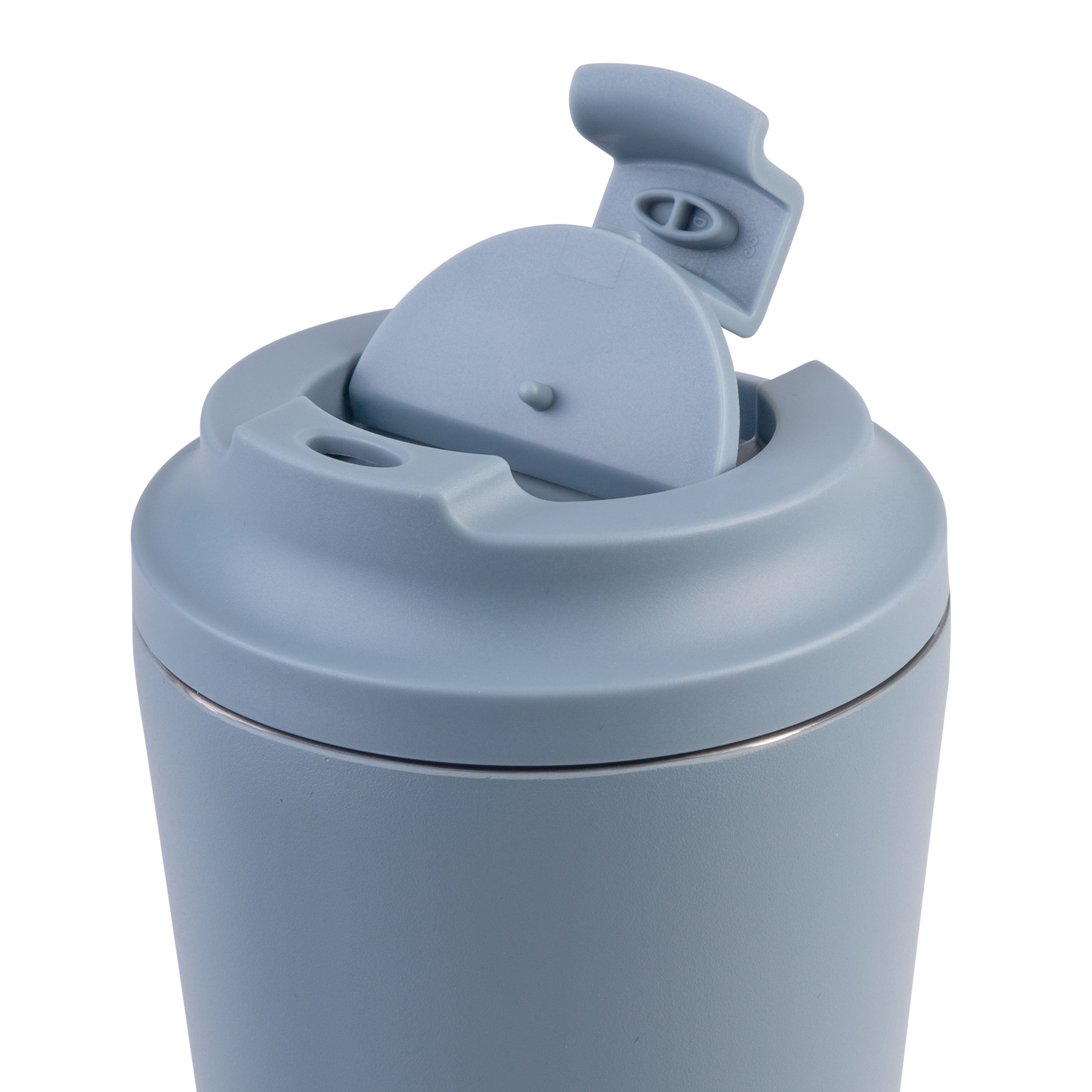 Oasis Ceramic Lined Stainless Steel Double Wall Coffee Cup 360ml - Hazy Blue