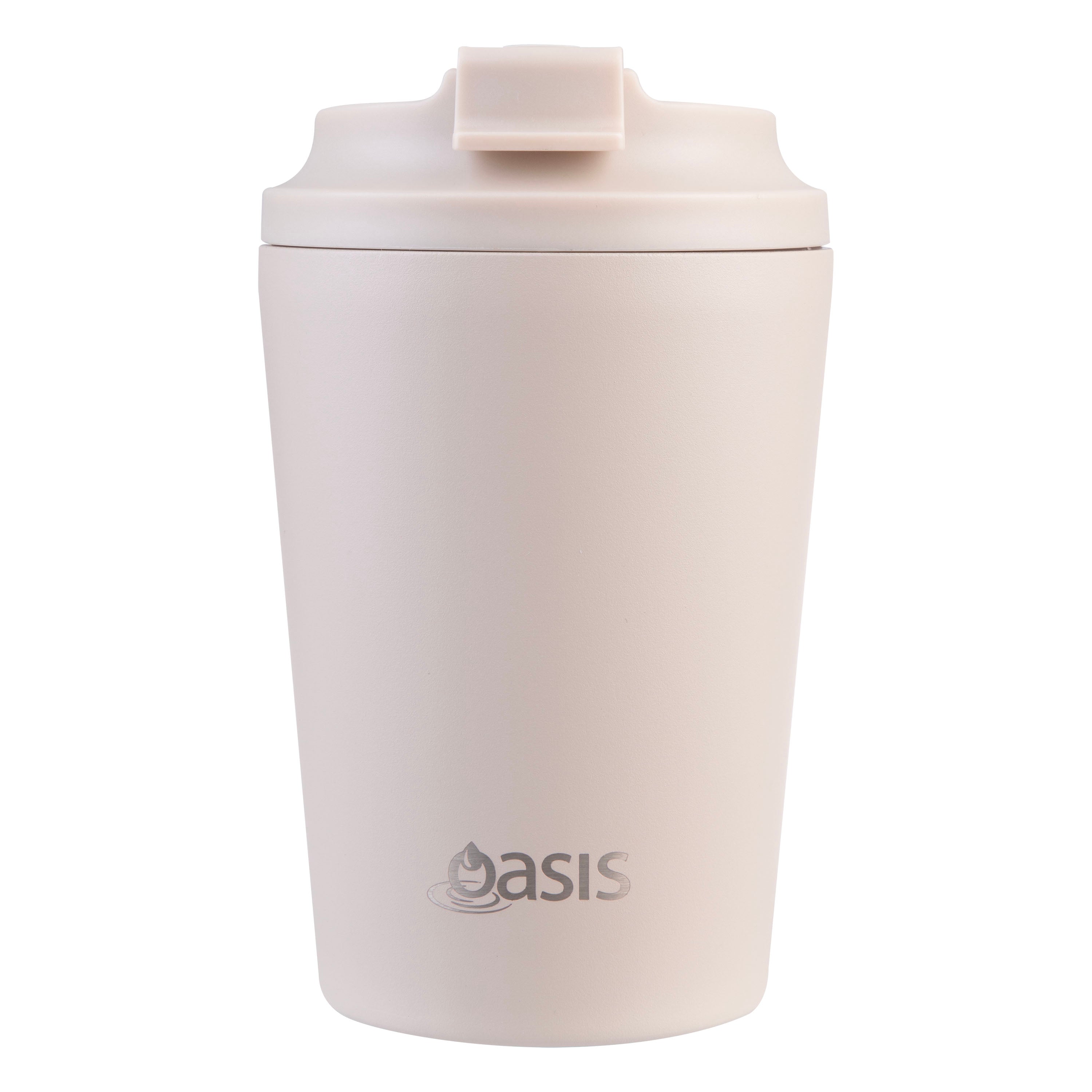 Oasis Ceramic Lined Stainless Steel Double Wall Coffee Cup 360ml - Oat