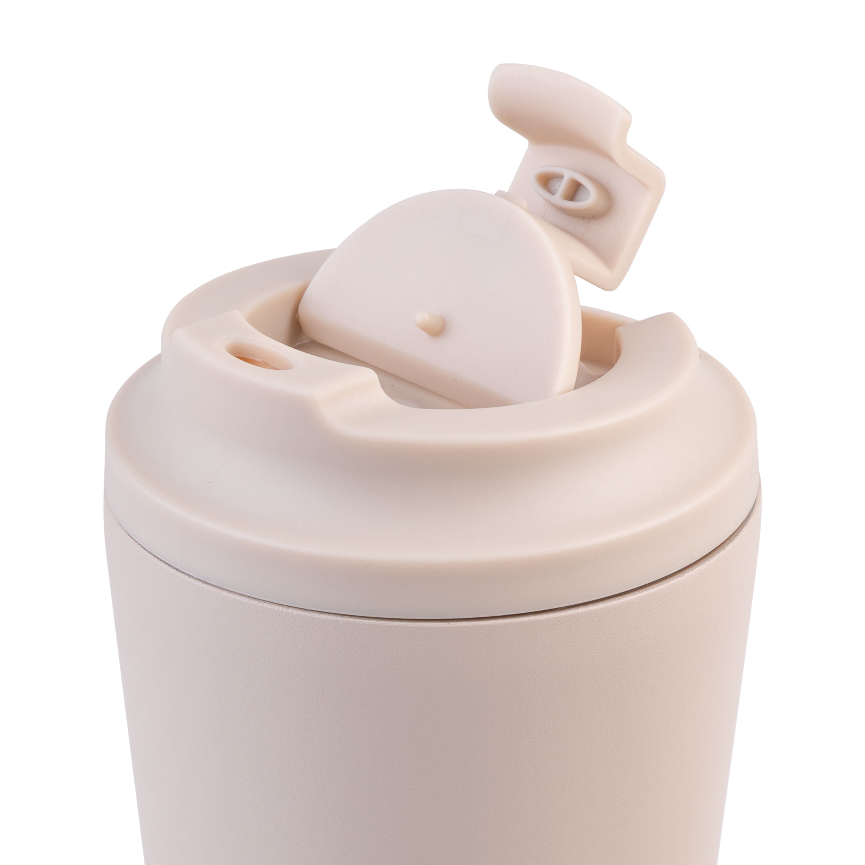 Oasis Ceramic Lined Stainless Steel Double Wall Coffee Cup 360ml - Oat