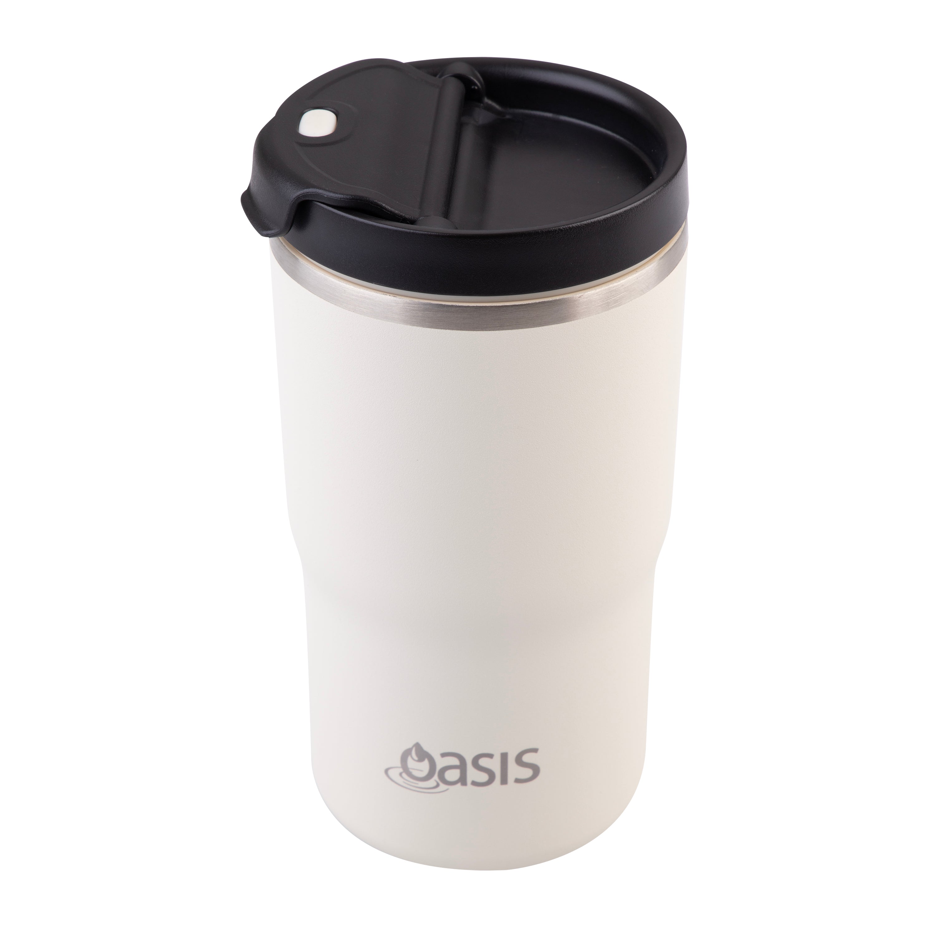 Oasis Ceramic Lined Stainless Steel Double Wall Travel Mug 480ml - Alabaster