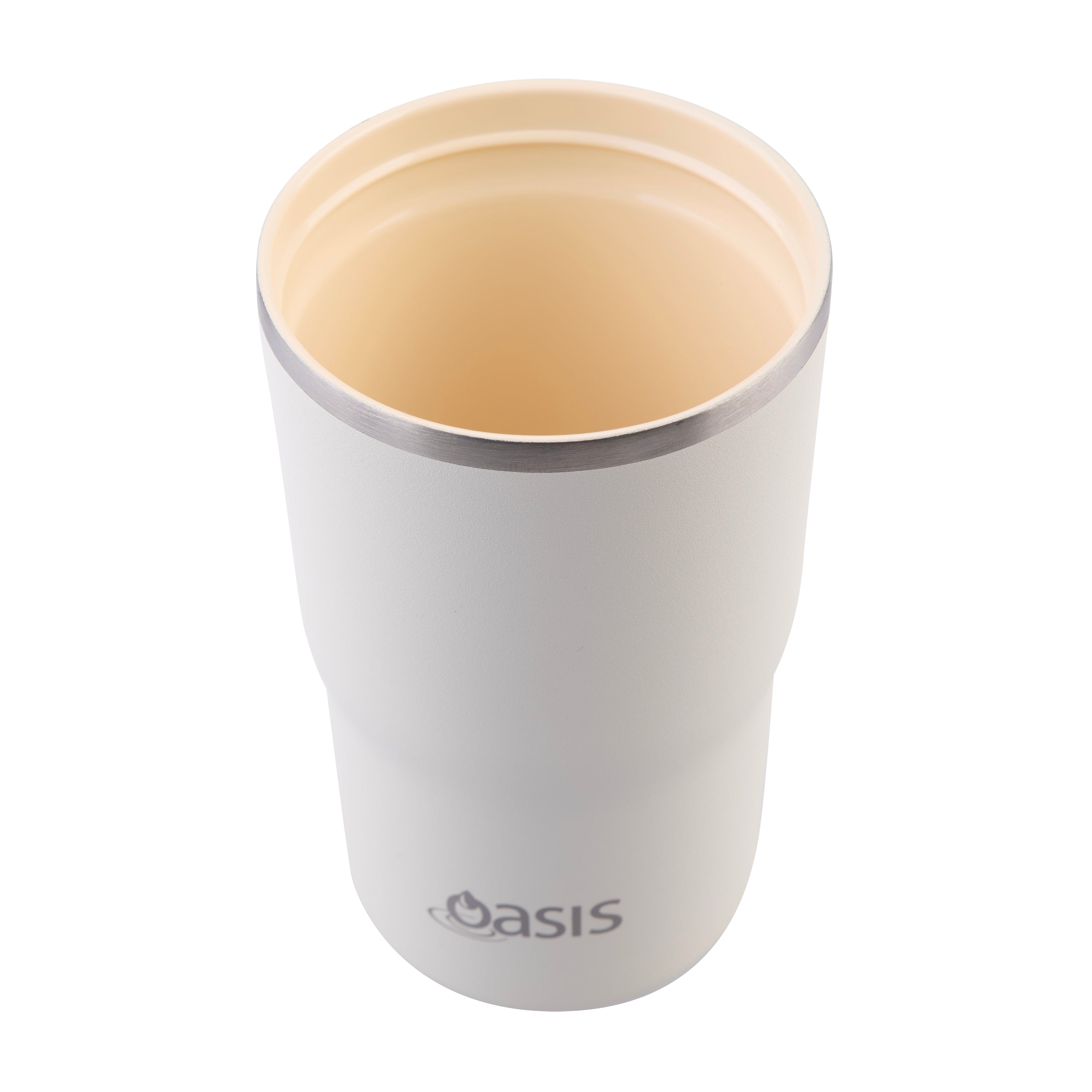 Oasis Ceramic Lined Stainless Steel Double Wall Travel Mug 480ml - Alabaster