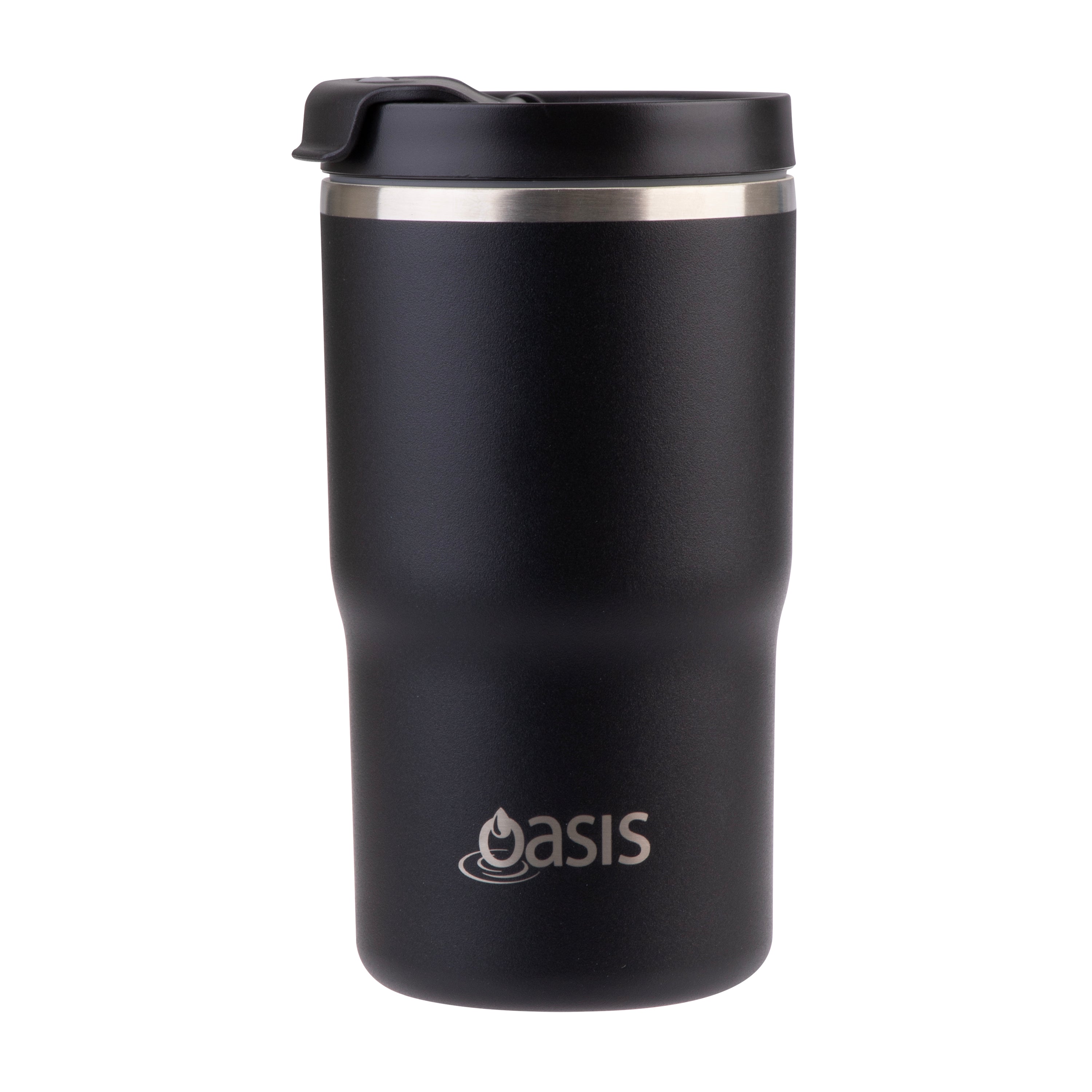 Oasis Ceramic Lined Stainless Steel Double Wall Travel Mug 480ml - Black