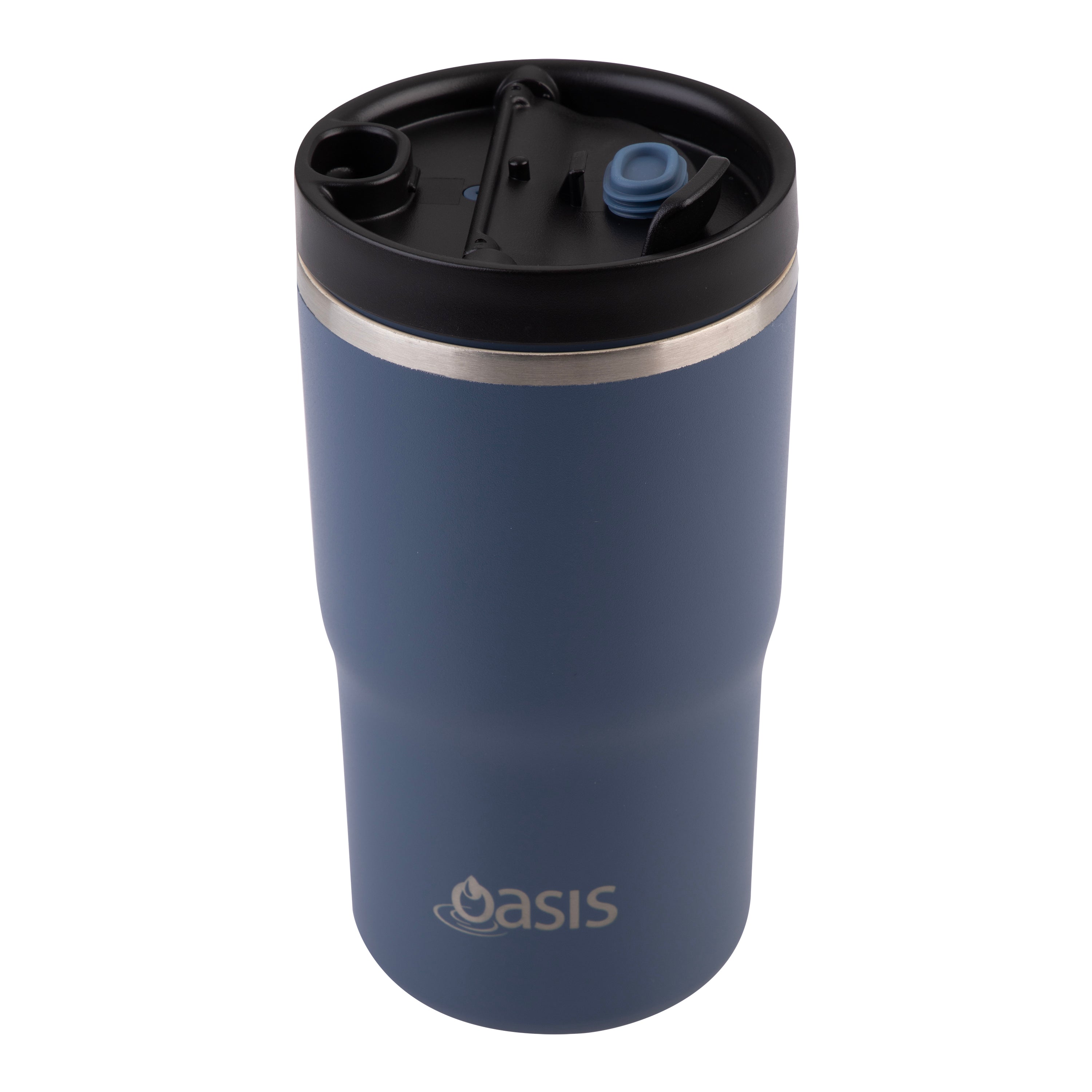 Oasis Ceramic Lined Stainless Steel Double Wall Travel Mug 480ml - Indigo
