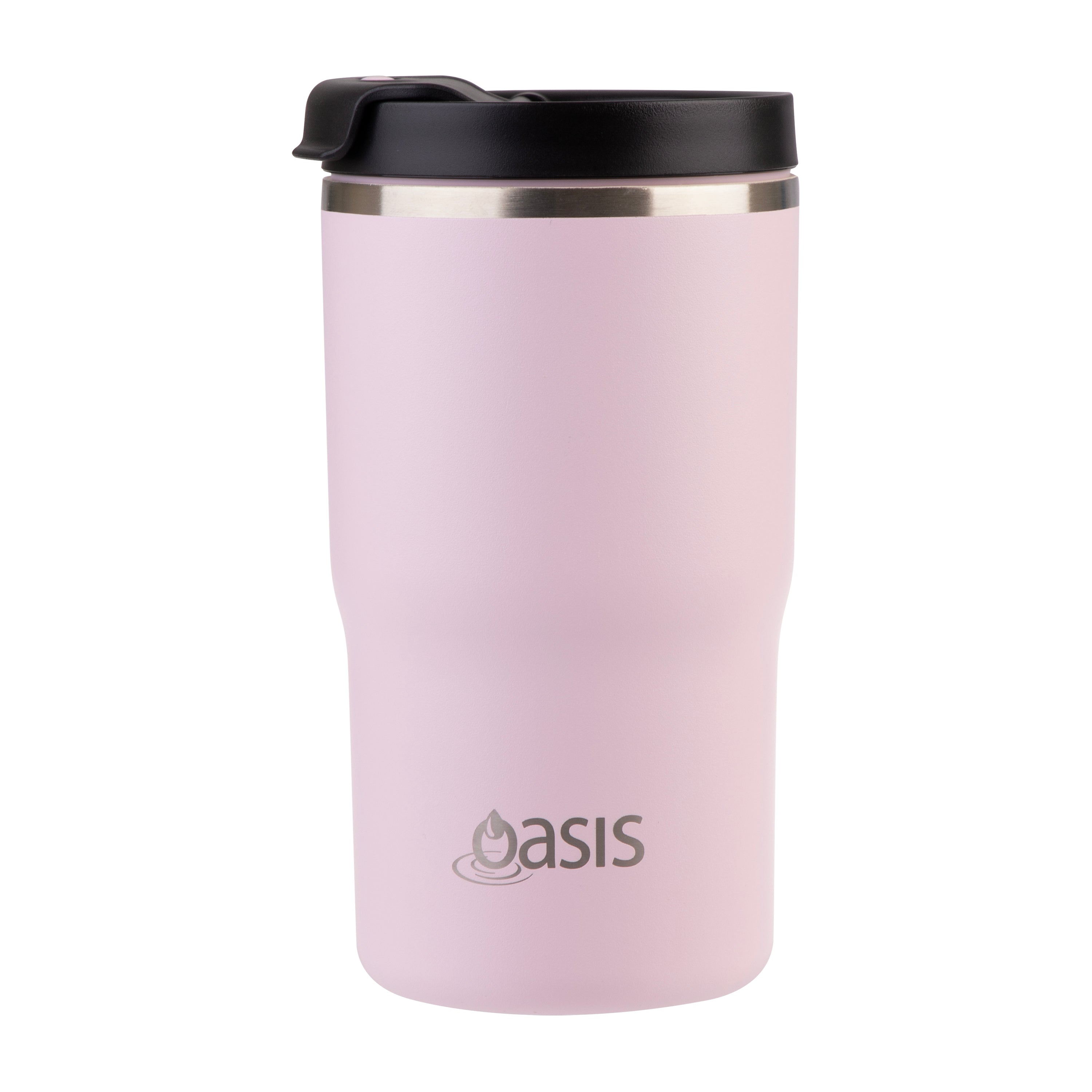 Oasis Ceramic Lined Stainless Steel Double Wall Travel Mug 480ml - Pink Lemonade