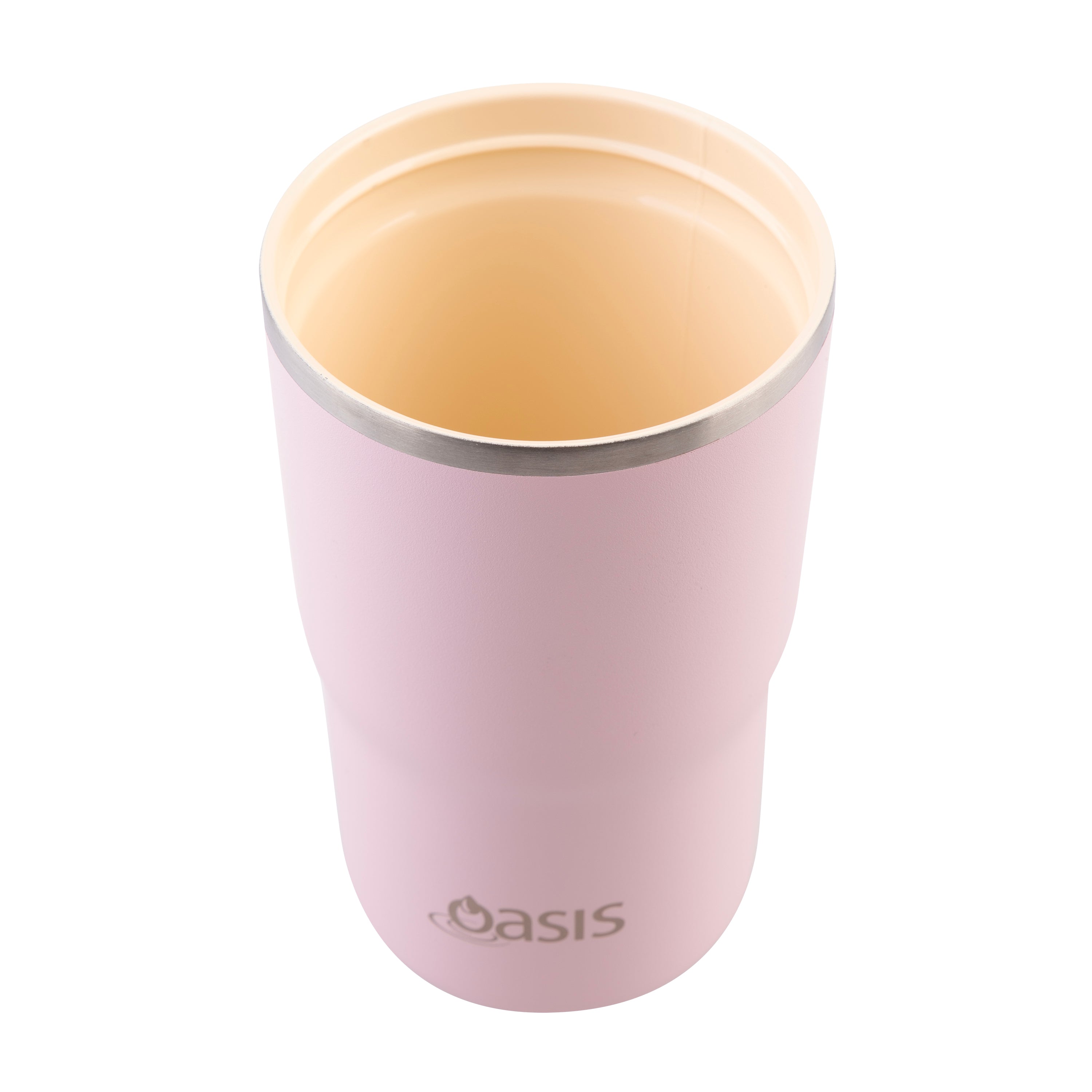 Oasis Ceramic Lined Stainless Steel Double Wall Travel Mug 480ml - Pink Lemonade