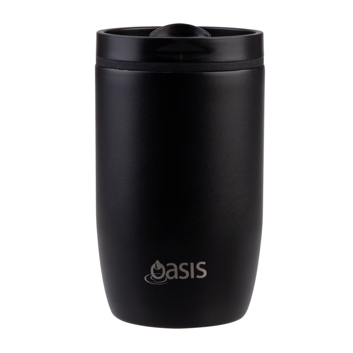 Oasis Stainless Steel Double Wall Travel Cup with Leak-Proof Slide Action Lid 300ml - Black