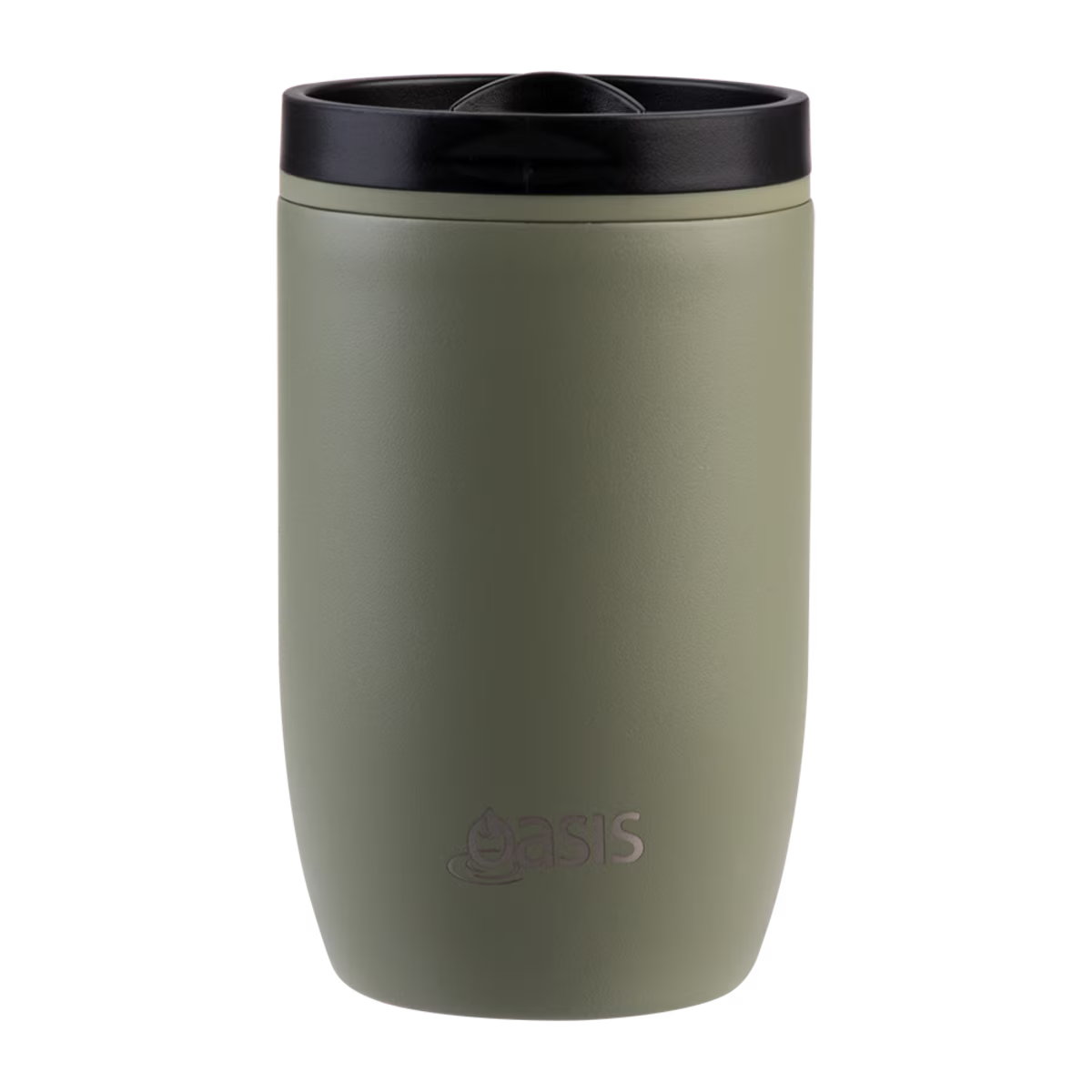 Oasis Stainless Steel Double Wall Travel Cup with Leak-Proof Slide Action Lid 300ml - Olive Green