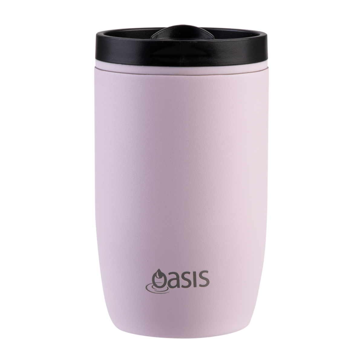 Oasis Stainless Steel Double Wall Travel Cup with Leak-Proof Slide Action Lid 300ml - Pink Lemonade
