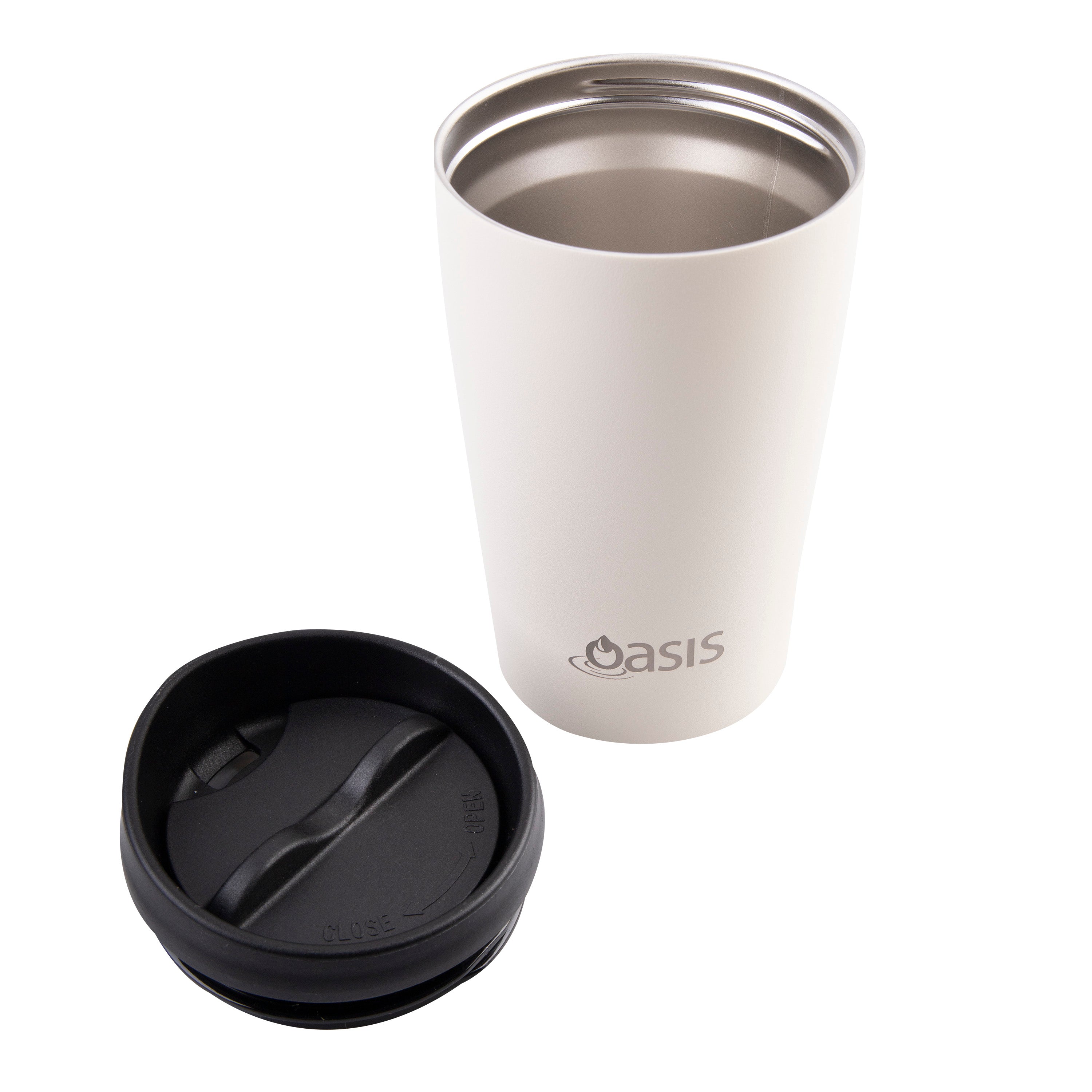 Oasis Stainless Steel Double Wall Travel Cup 380ml - Alabaster